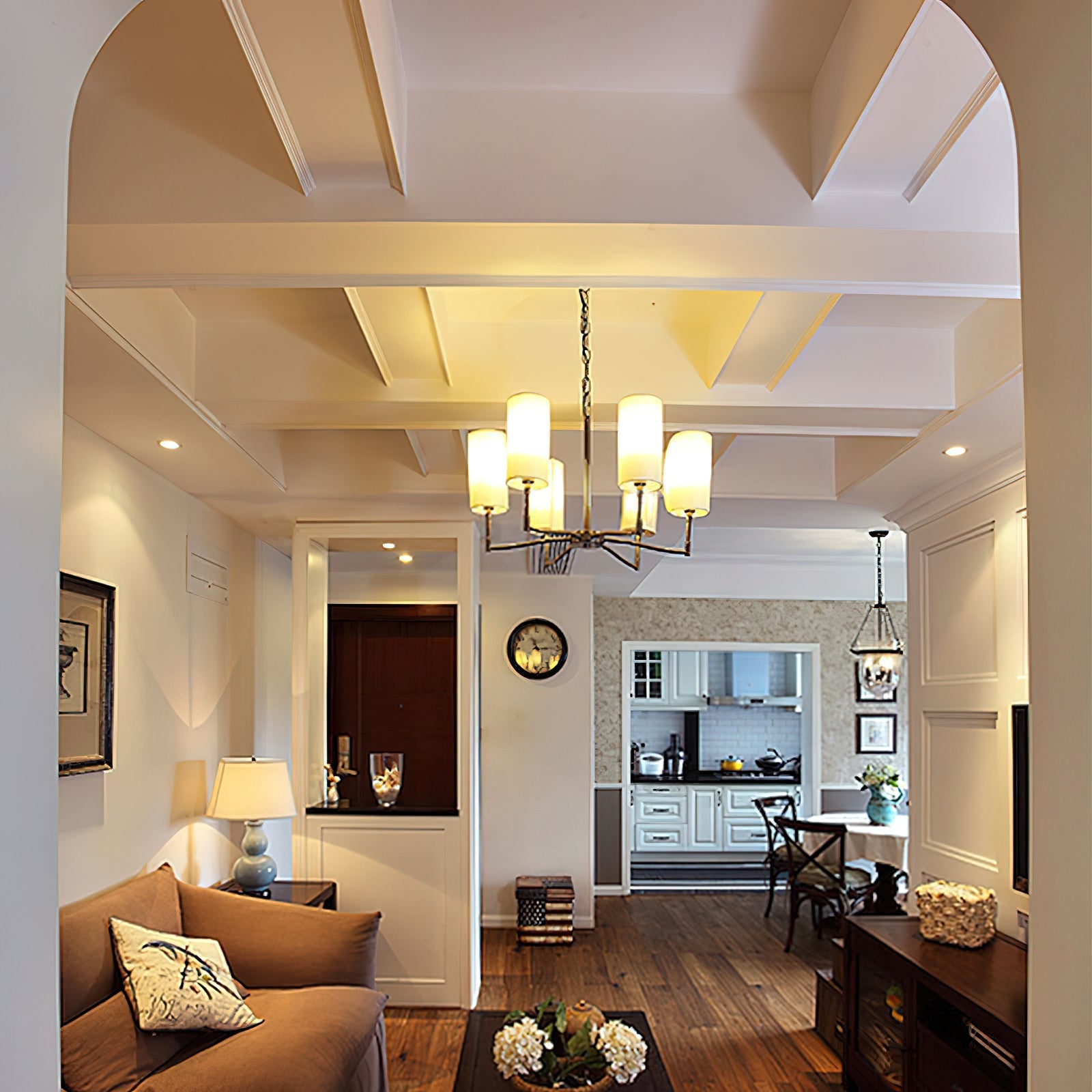 Unfold Vintage Traditional Brass Fabric Chandelier - Letslighting