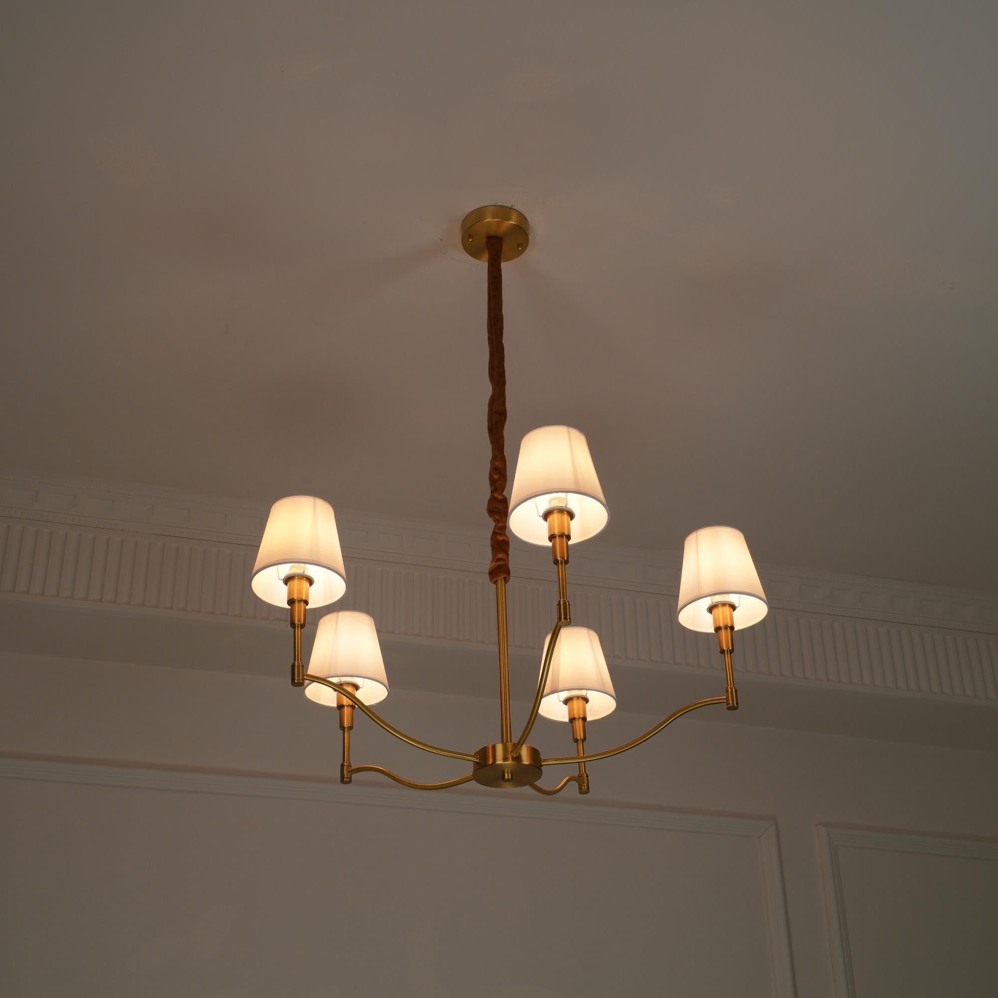 Unfold Vintage Traditional Brass Fabric Chandelier - Letslighting