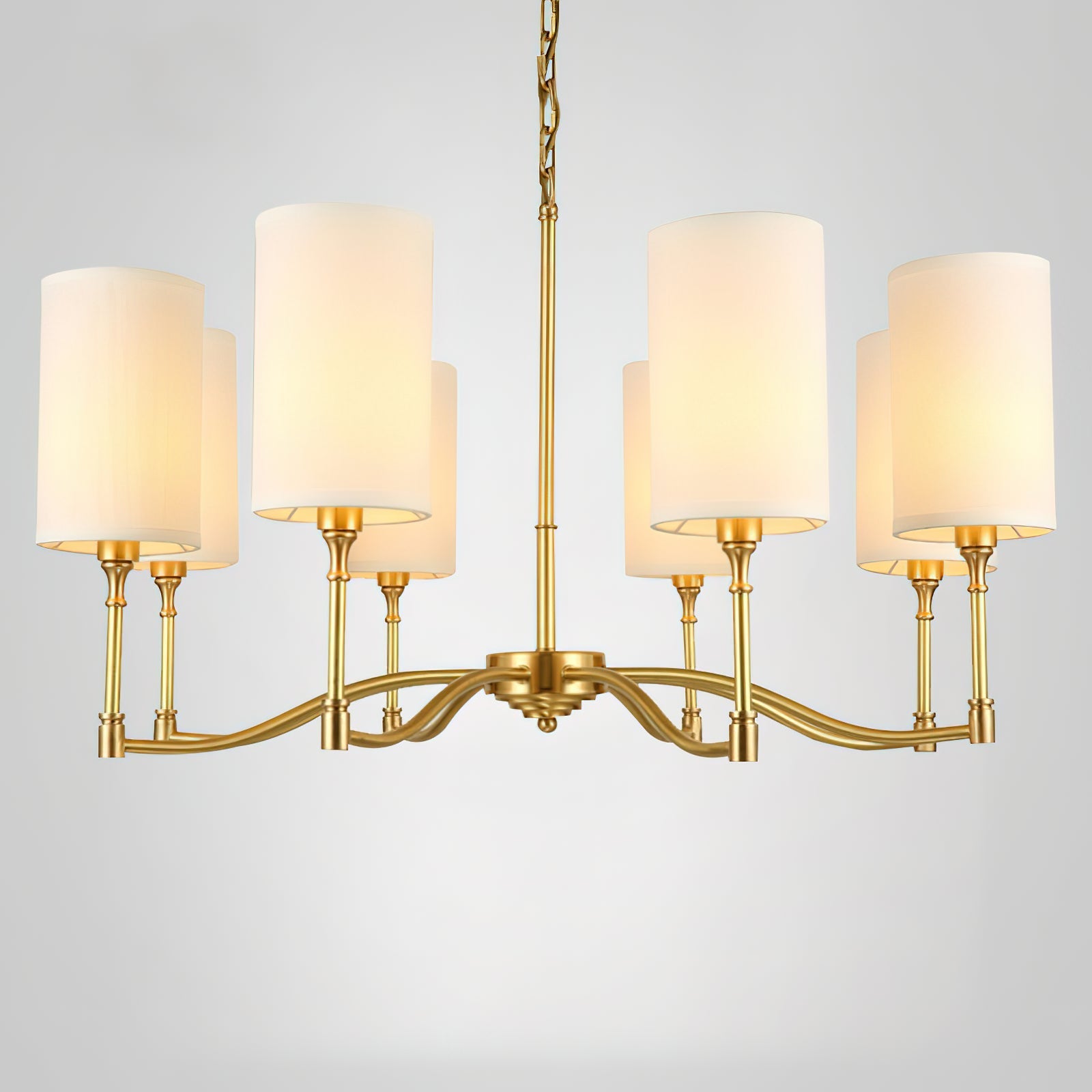 Unfold Vintage Traditional Brass Fabric Chandelier - Letslighting