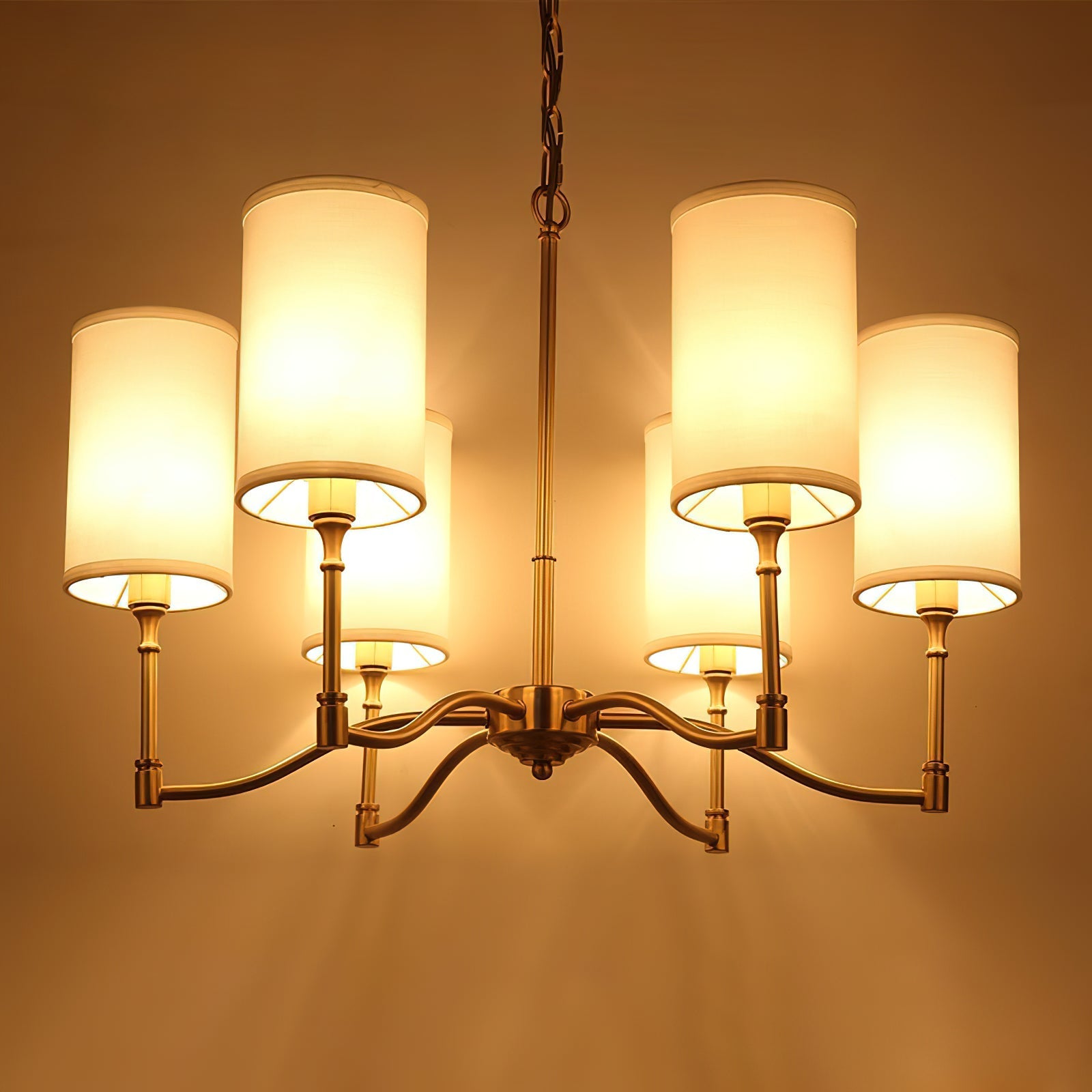 Unfold Vintage Traditional Brass Fabric Chandelier - Letslighting
