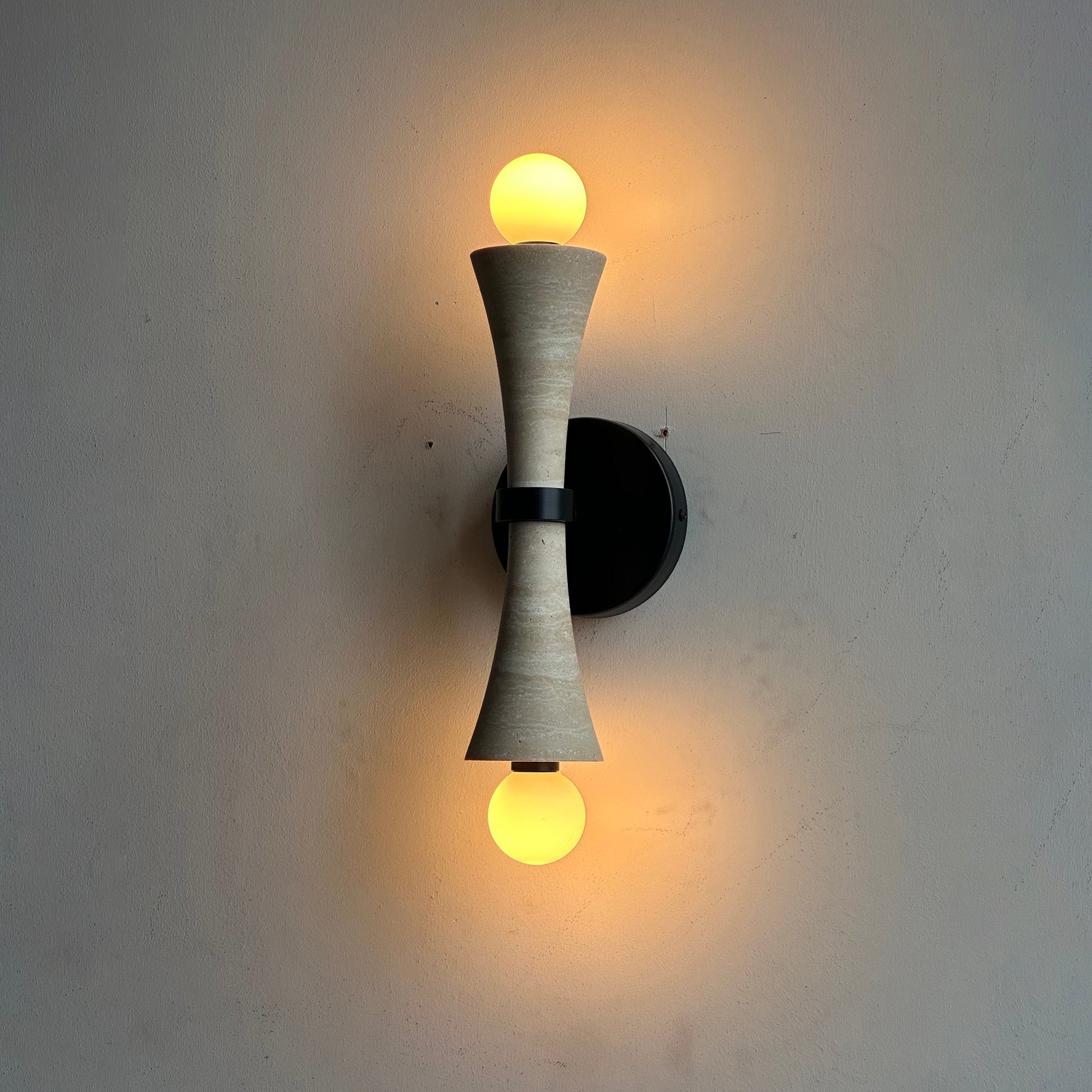 Aura Modern Minimalist Travertine Glass Wall Lamp - Letslighting