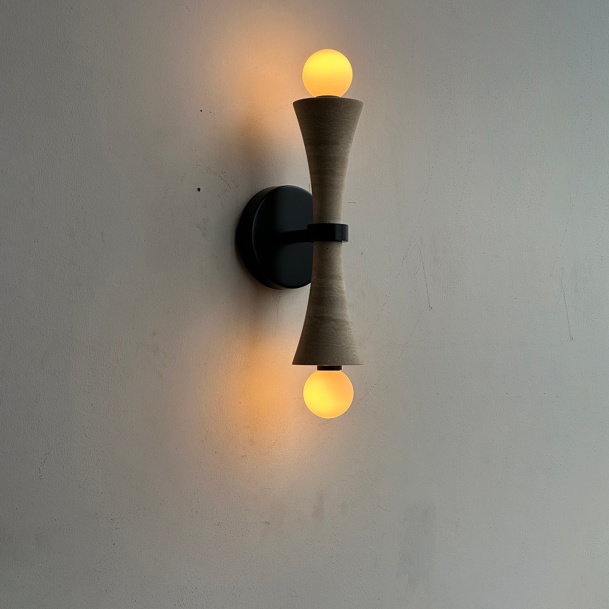 Aura Modern Minimalist Travertine Glass Wall Lamp - Letslighting