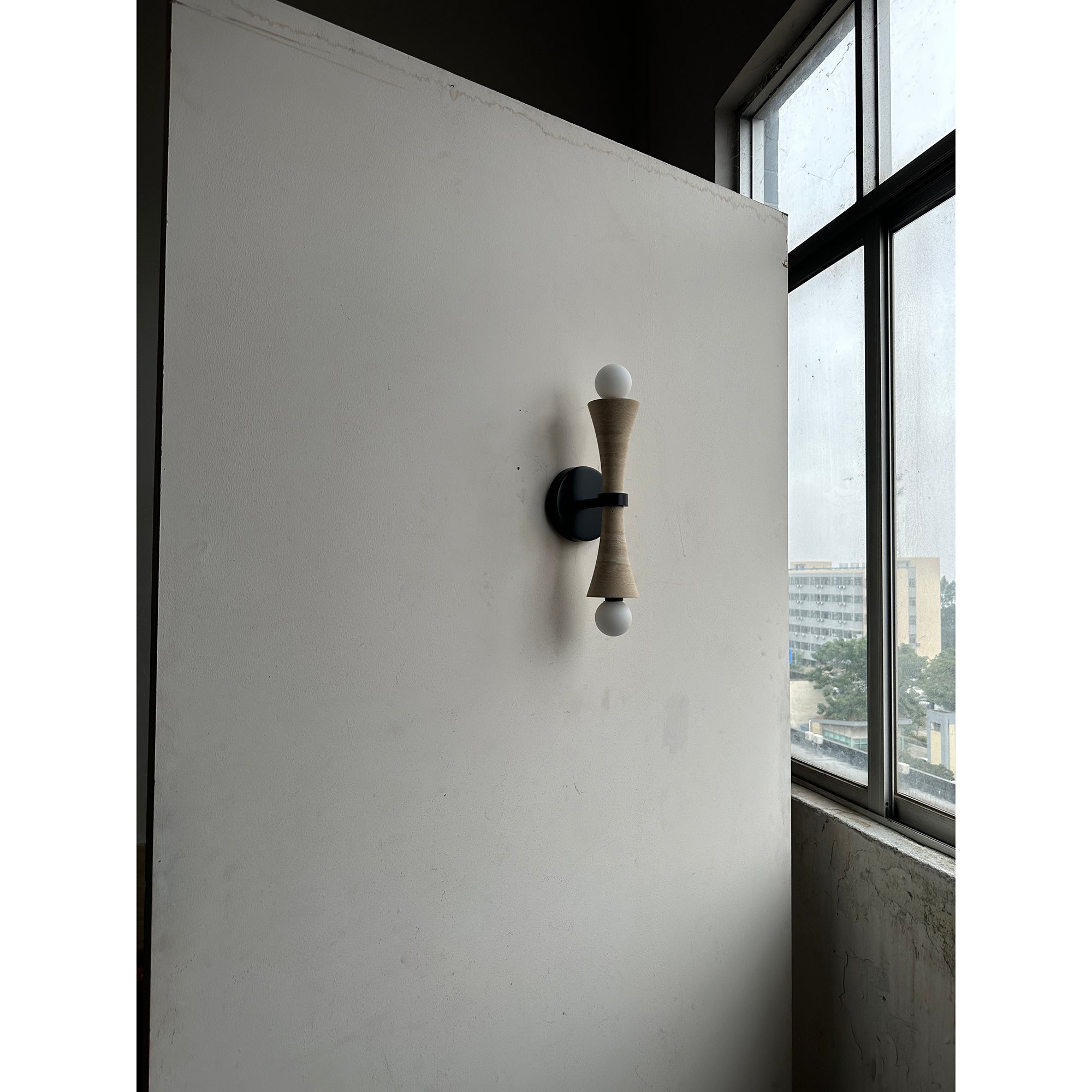 Aura Modern Minimalist Travertine Glass Wall Lamp - Letslighting