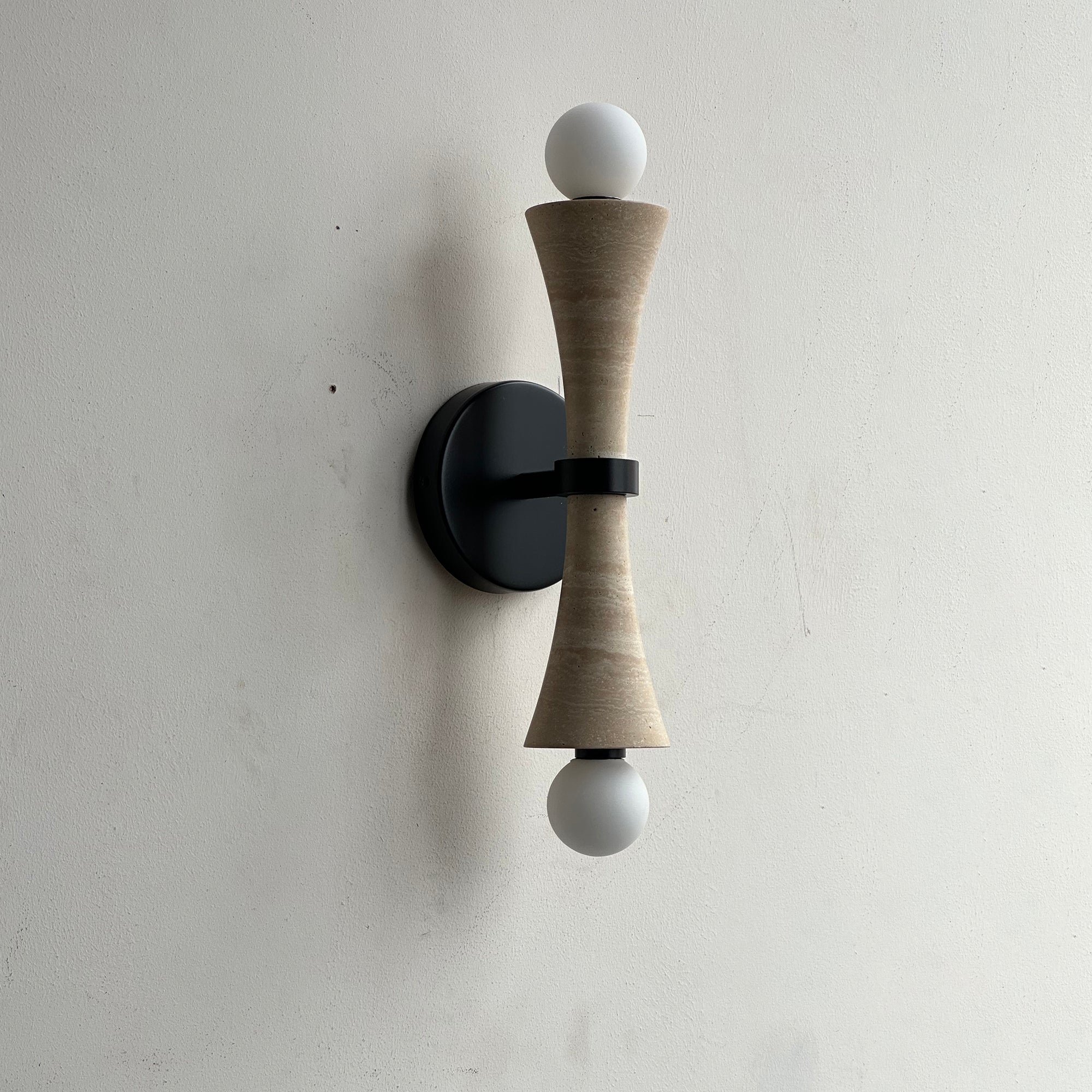 Aura Modern Minimalist Travertine Glass Wall Lamp - Letslighting