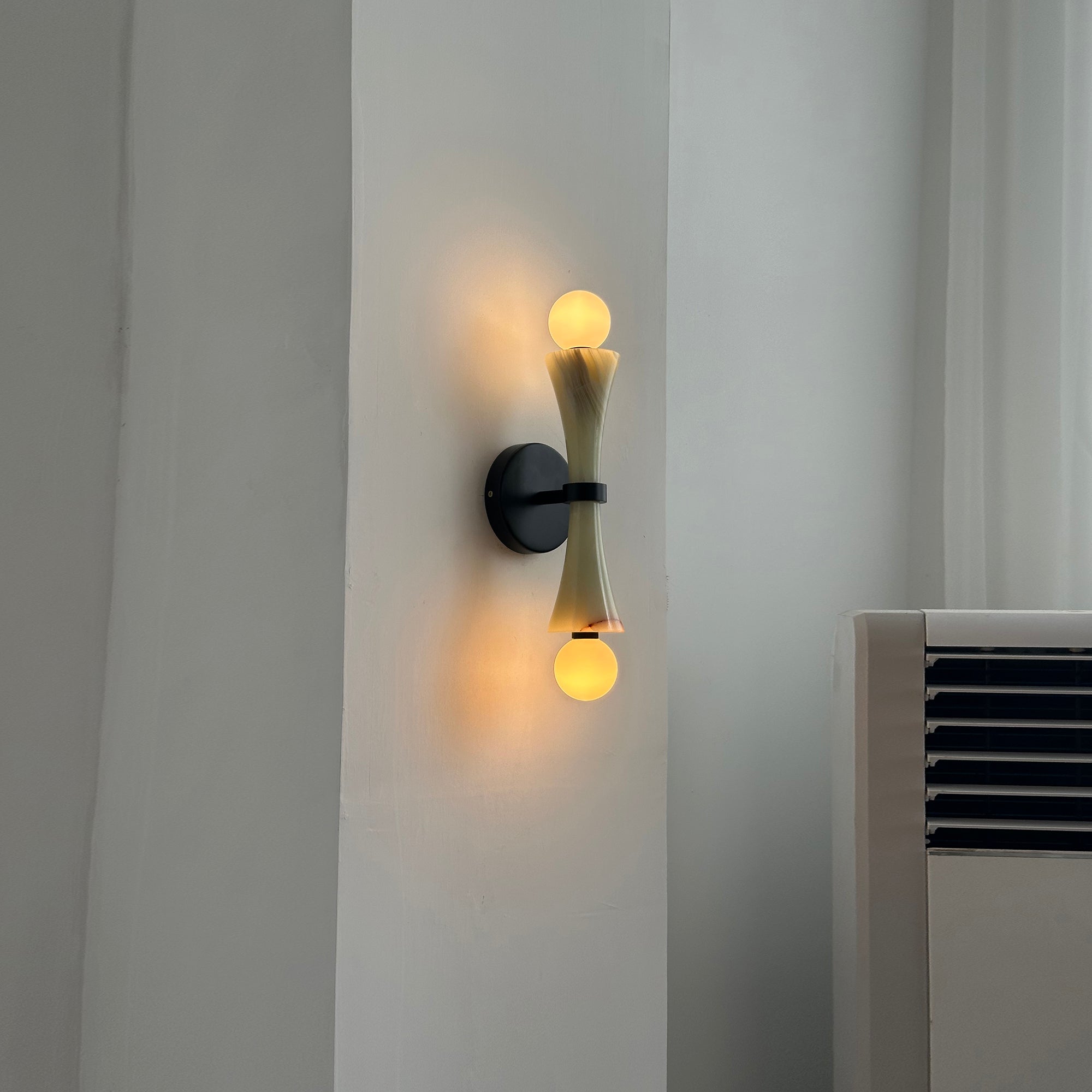 Aura Modern Minimalist Travertine Glass Wall Lamp - Letslighting