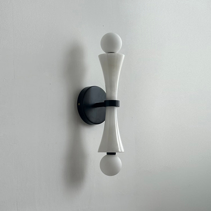 Aura Modern Minimalist Travertine Glass Wall Lamp - Letslighting
