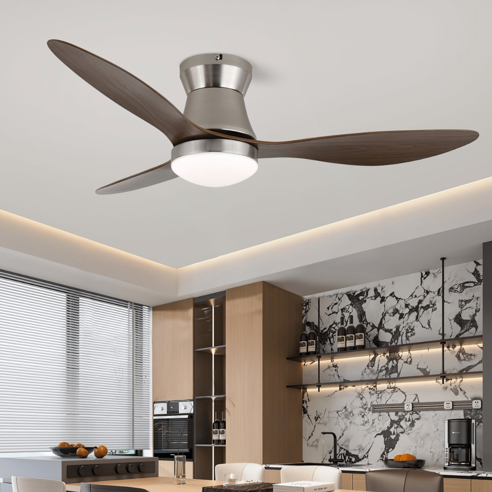 Zerath Modern Wood Ceiling Fan Light - Letslighting