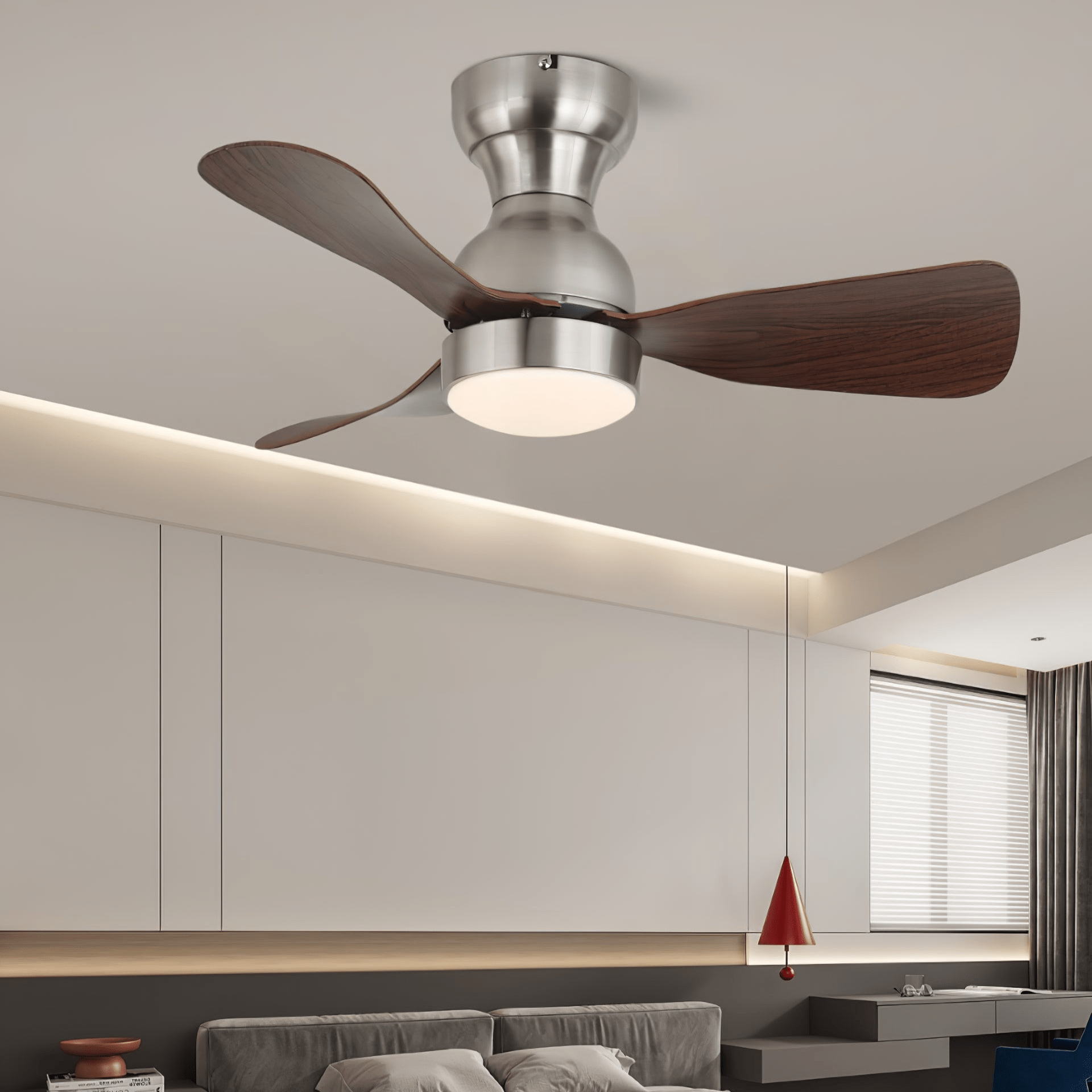 Aurdorus Modern Wood Ceiling Fan Light - Letslighting