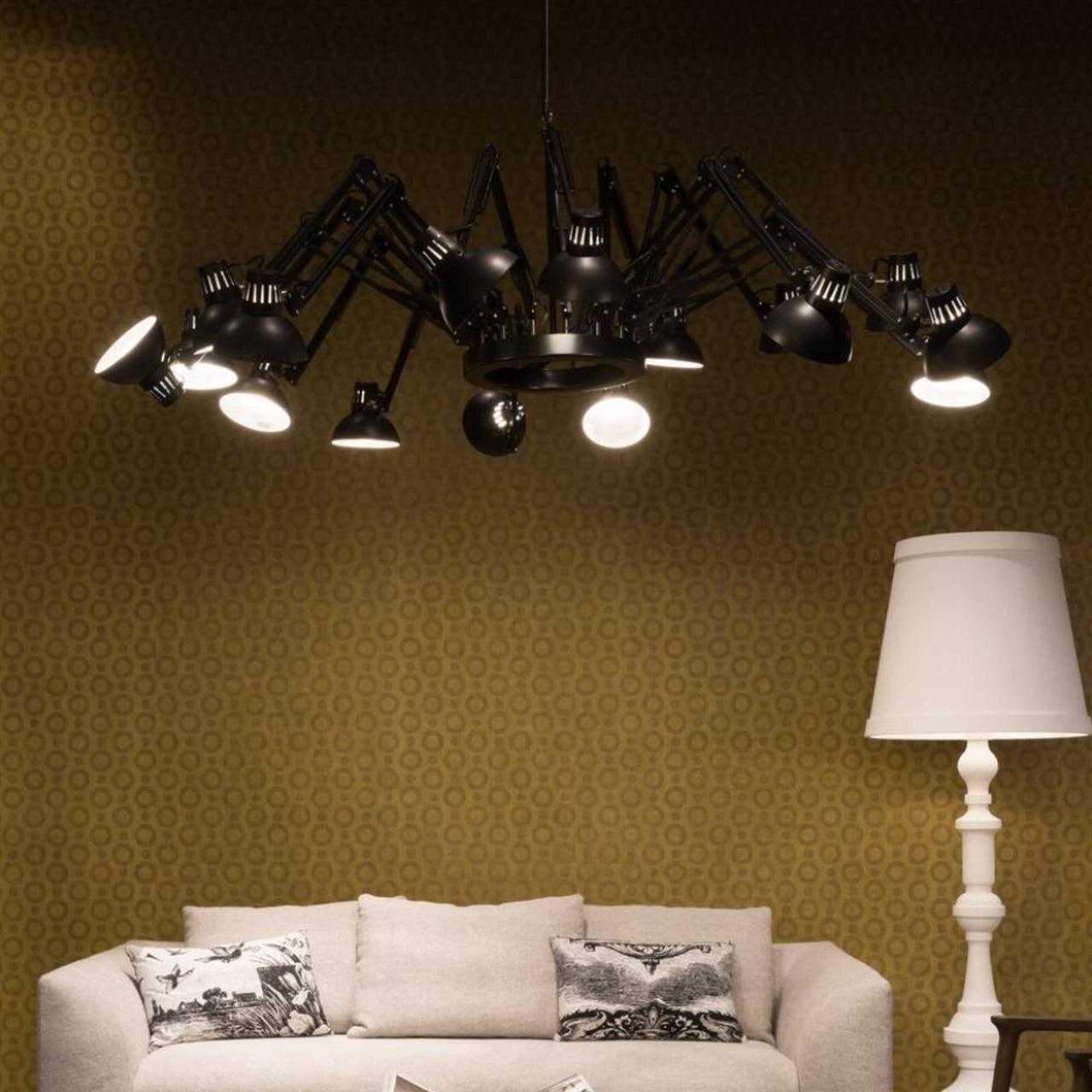 Lustra Chandelier Black Adjustable Multi Arm - Letslighting