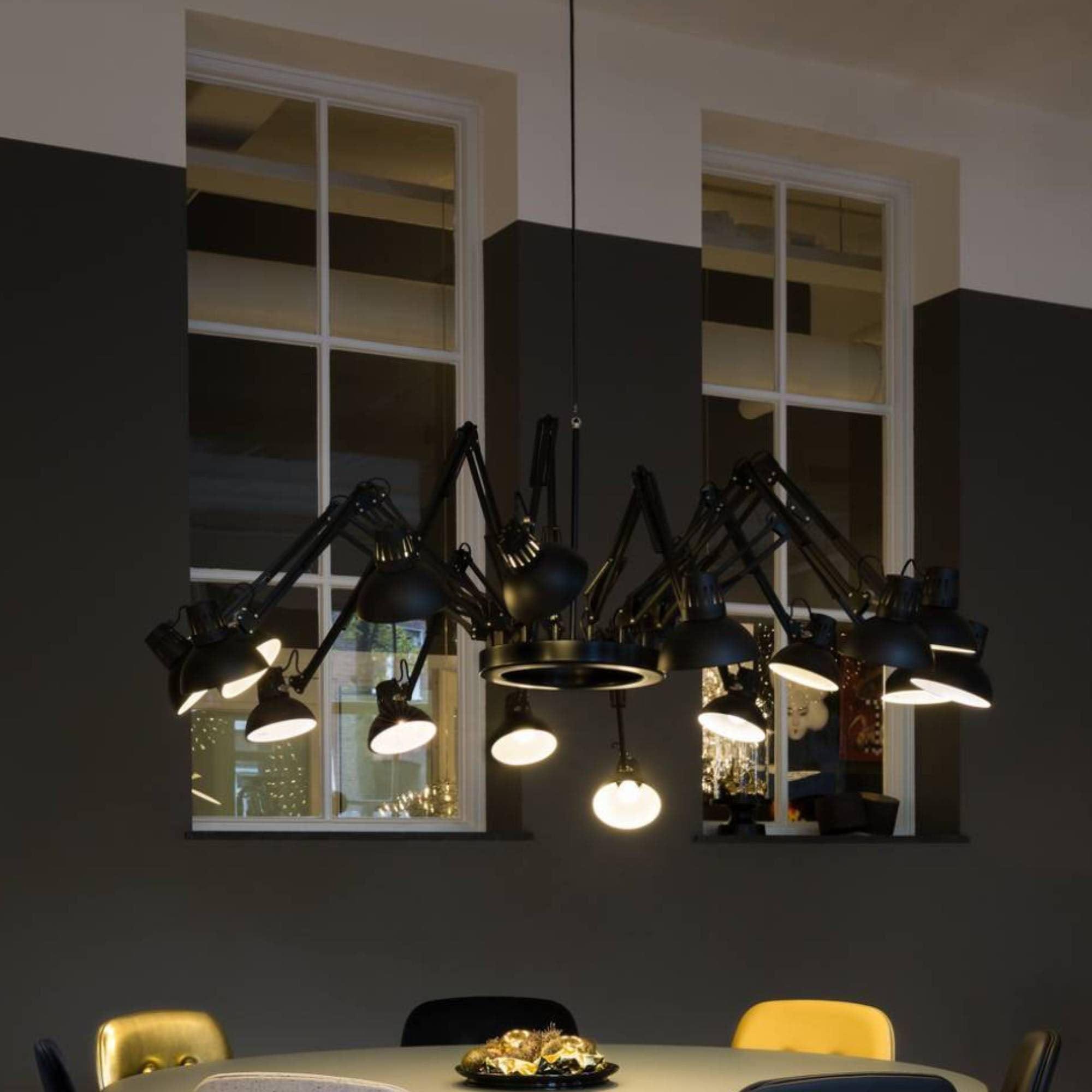 Lustra Chandelier Black Adjustable Multi Arm - Letslighting