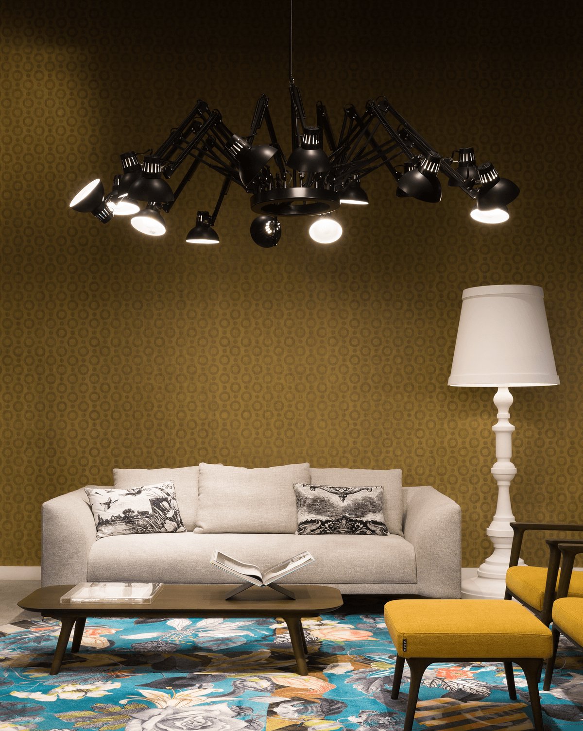 Lustra Chandelier Black Adjustable Multi Arm - Letslighting
