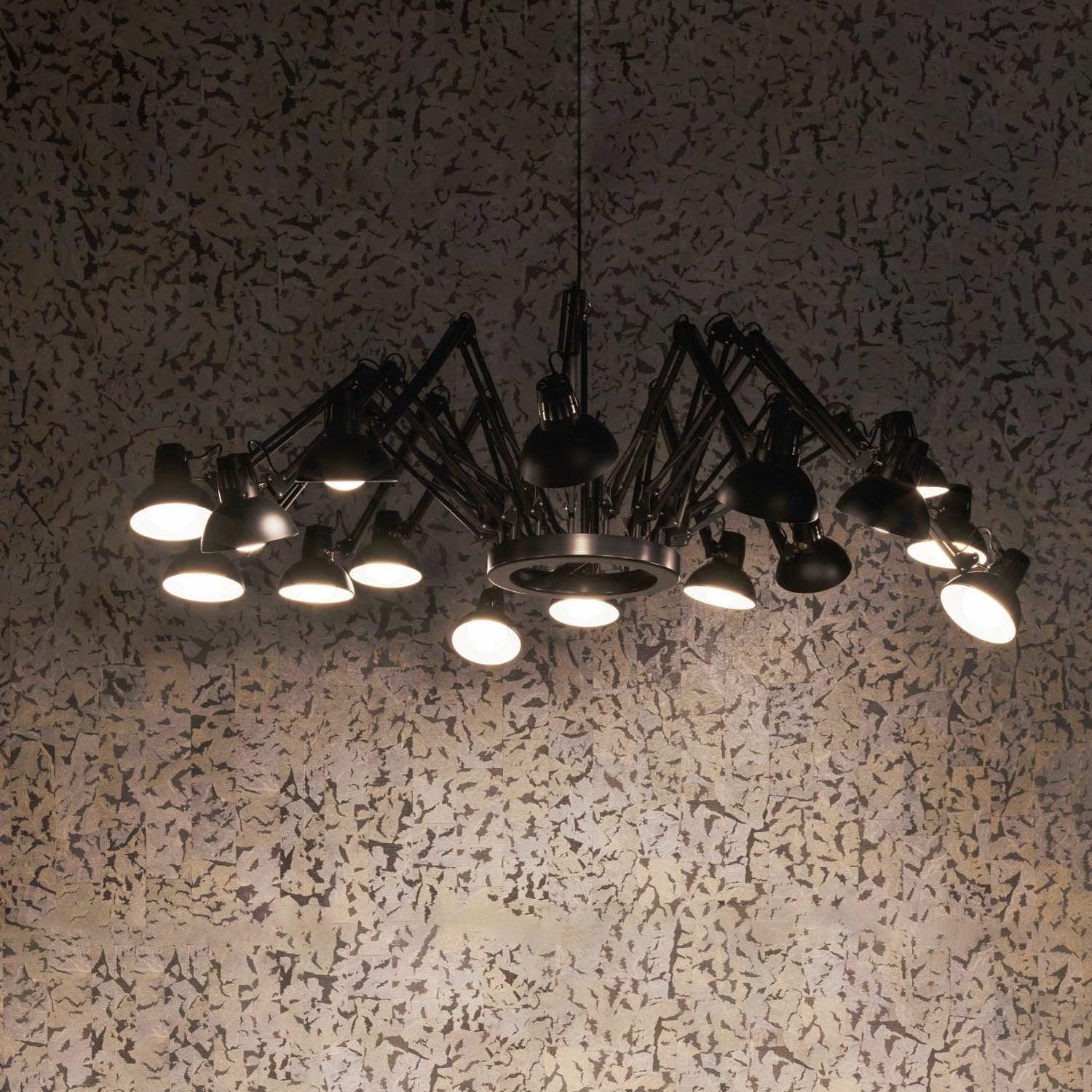 Lustra Chandelier Black Adjustable Multi Arm - Letslighting