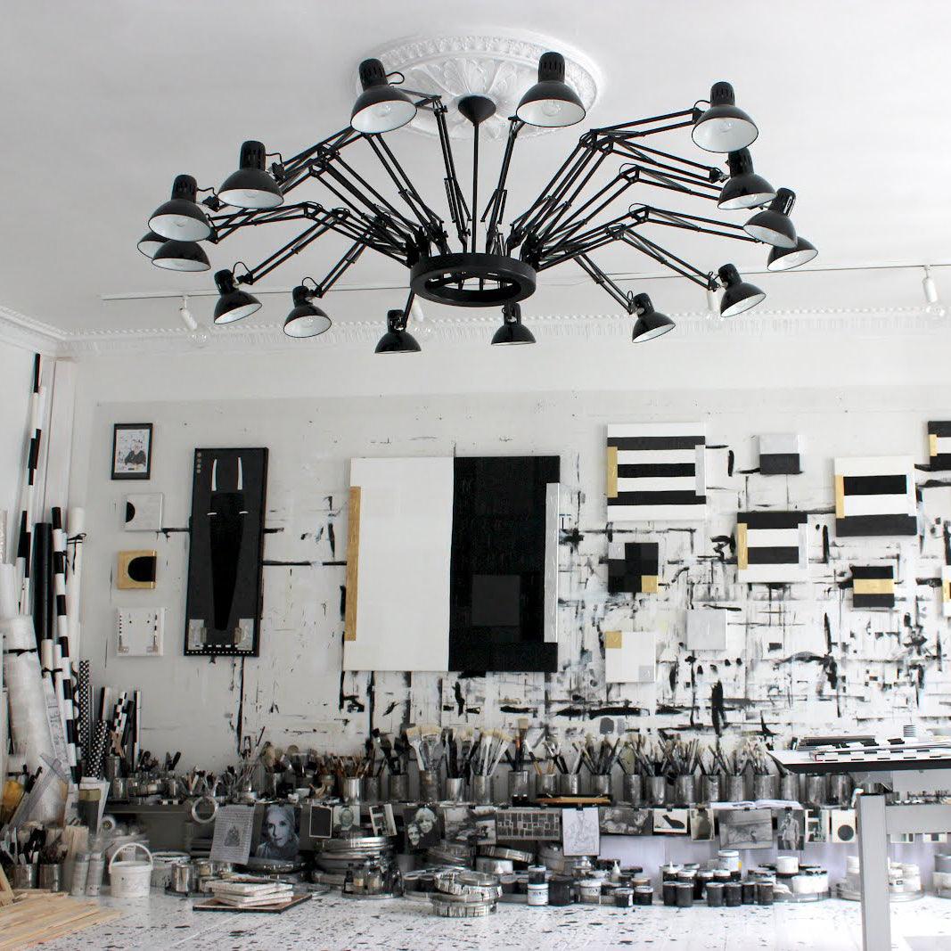 Lustra Chandelier Black Adjustable Multi Arm - Letslighting