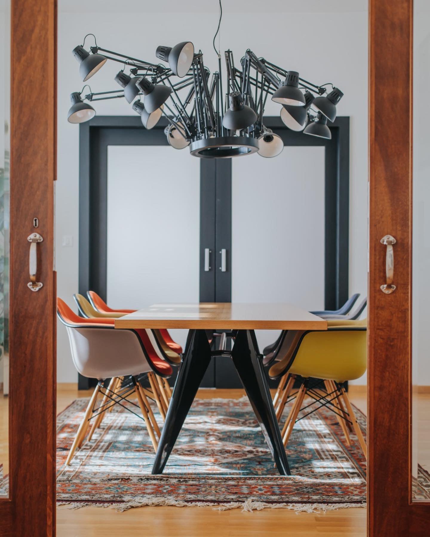 Lustra Chandelier Black Adjustable Multi Arm - Letslighting