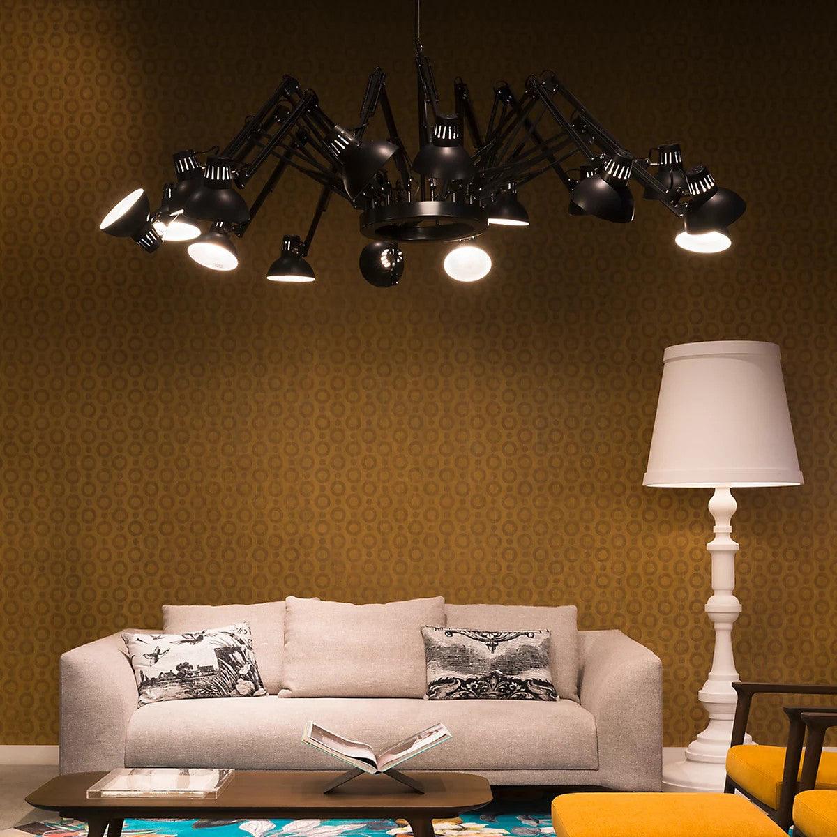 Lustra Chandelier Black Adjustable Multi Arm - Letslighting