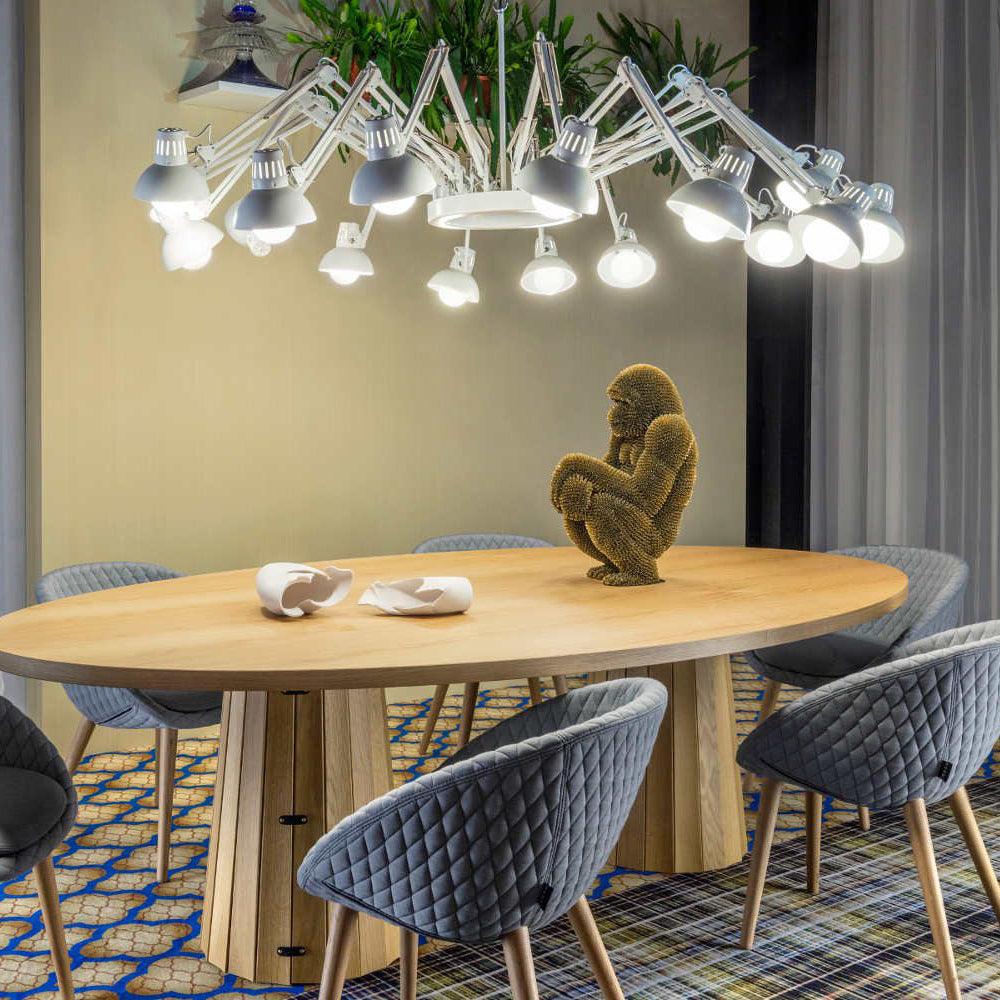 Lustra Chandelier Black Adjustable Multi Arm - Letslighting