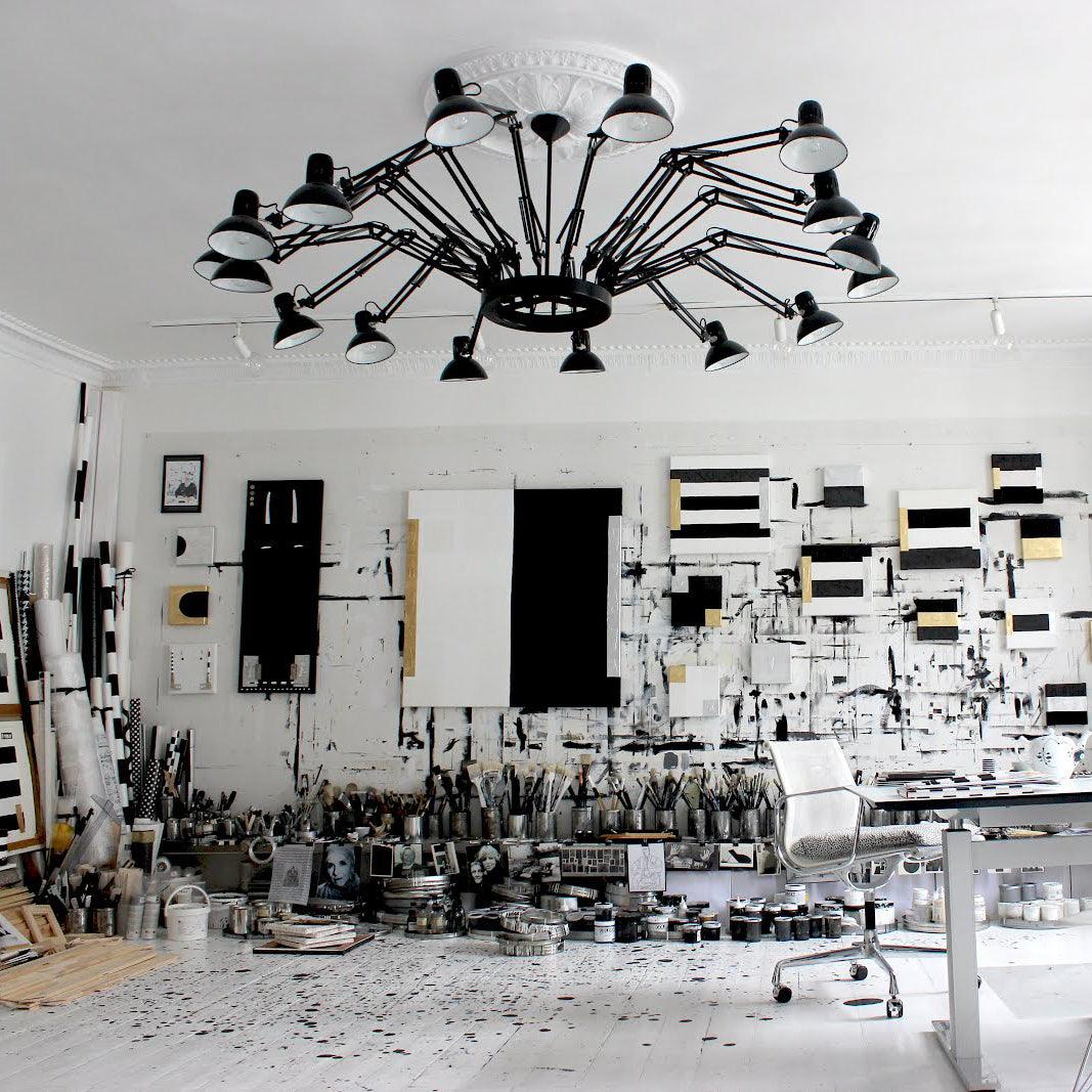Lustra Chandelier Black Adjustable Multi Arm - Letslighting