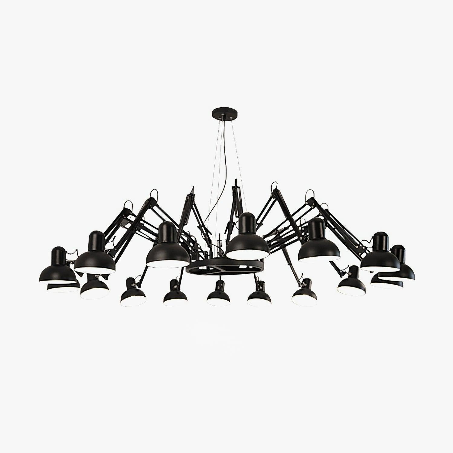 Lustra Chandelier Black Adjustable Multi Arm - Letslighting