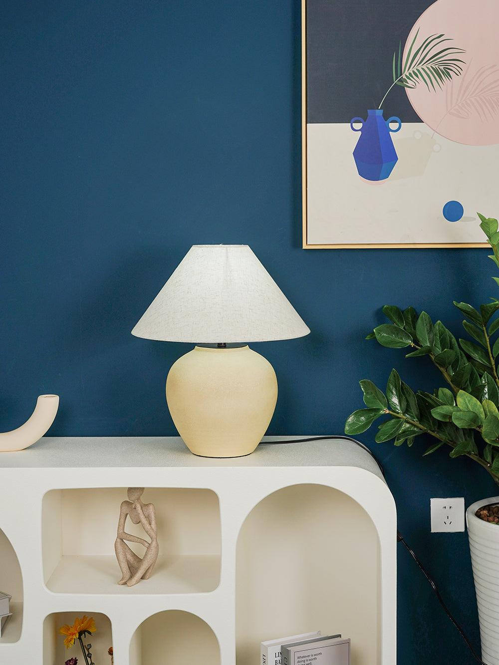 Lumian Fabric Ceramic Rustic Table Lamp - Letslighting