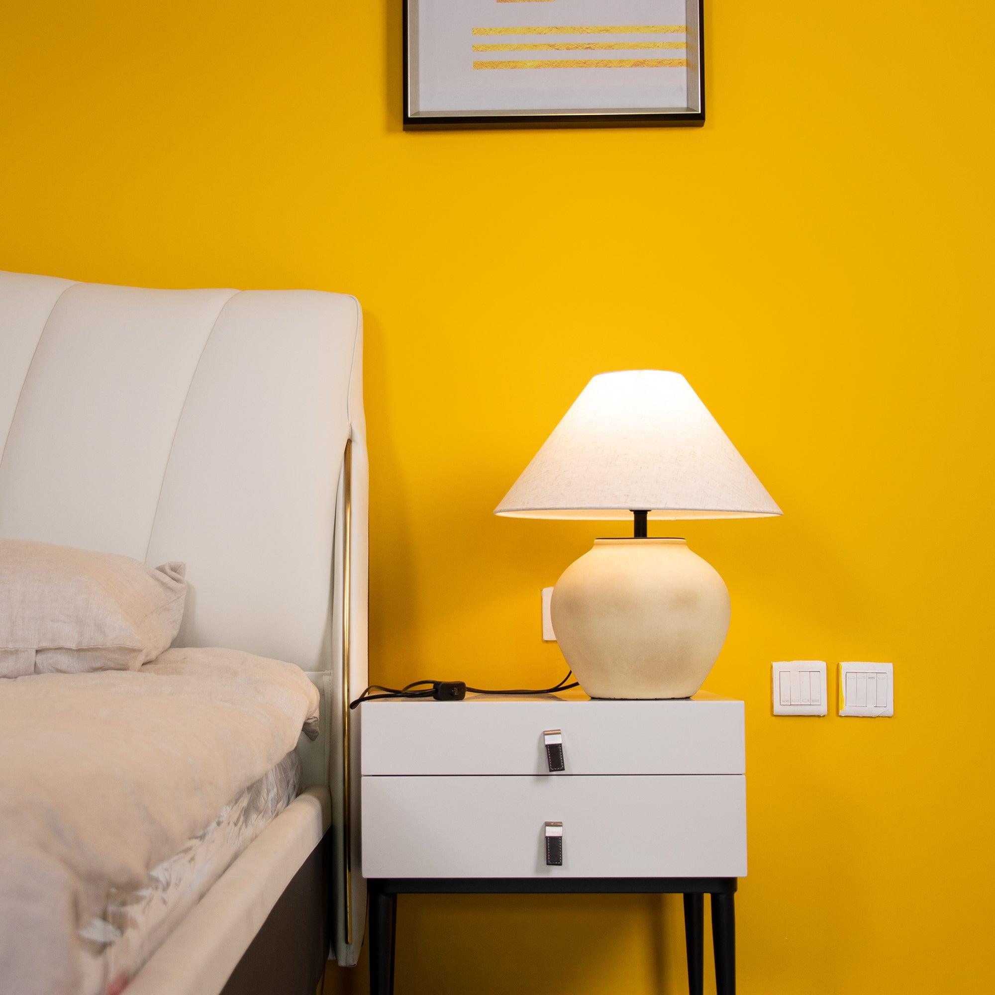 Lumian Fabric Ceramic Rustic Table Lamp - Letslighting