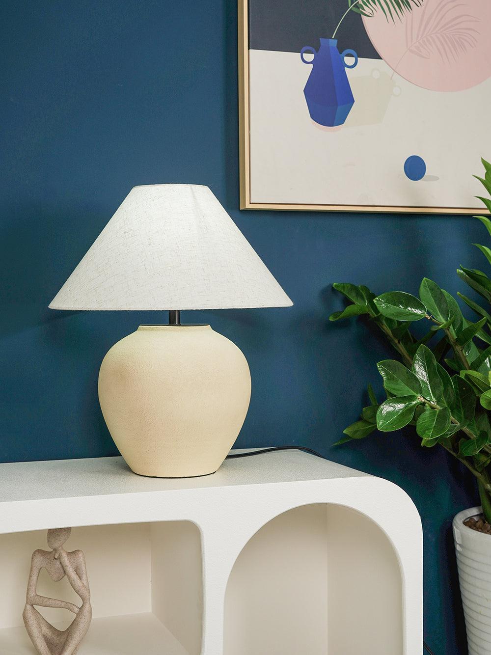 Lumian Fabric Ceramic Rustic Table Lamp - Letslighting