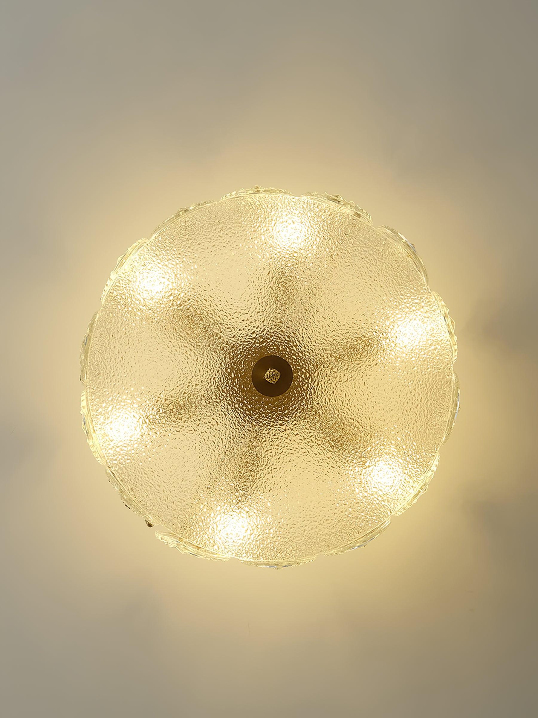 Lustra Chandelier Glass Petals Gold Frame Round - Letslighting