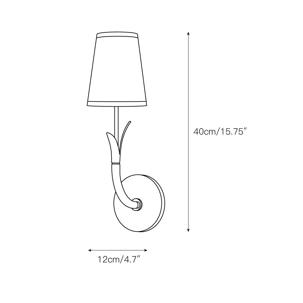 Elys Modern Minimalist Brass Fabric Wall Lamp - Letslighting