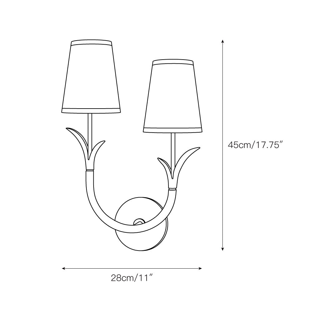 Elys Modern Minimalist Brass Fabric Wall Lamp - Letslighting