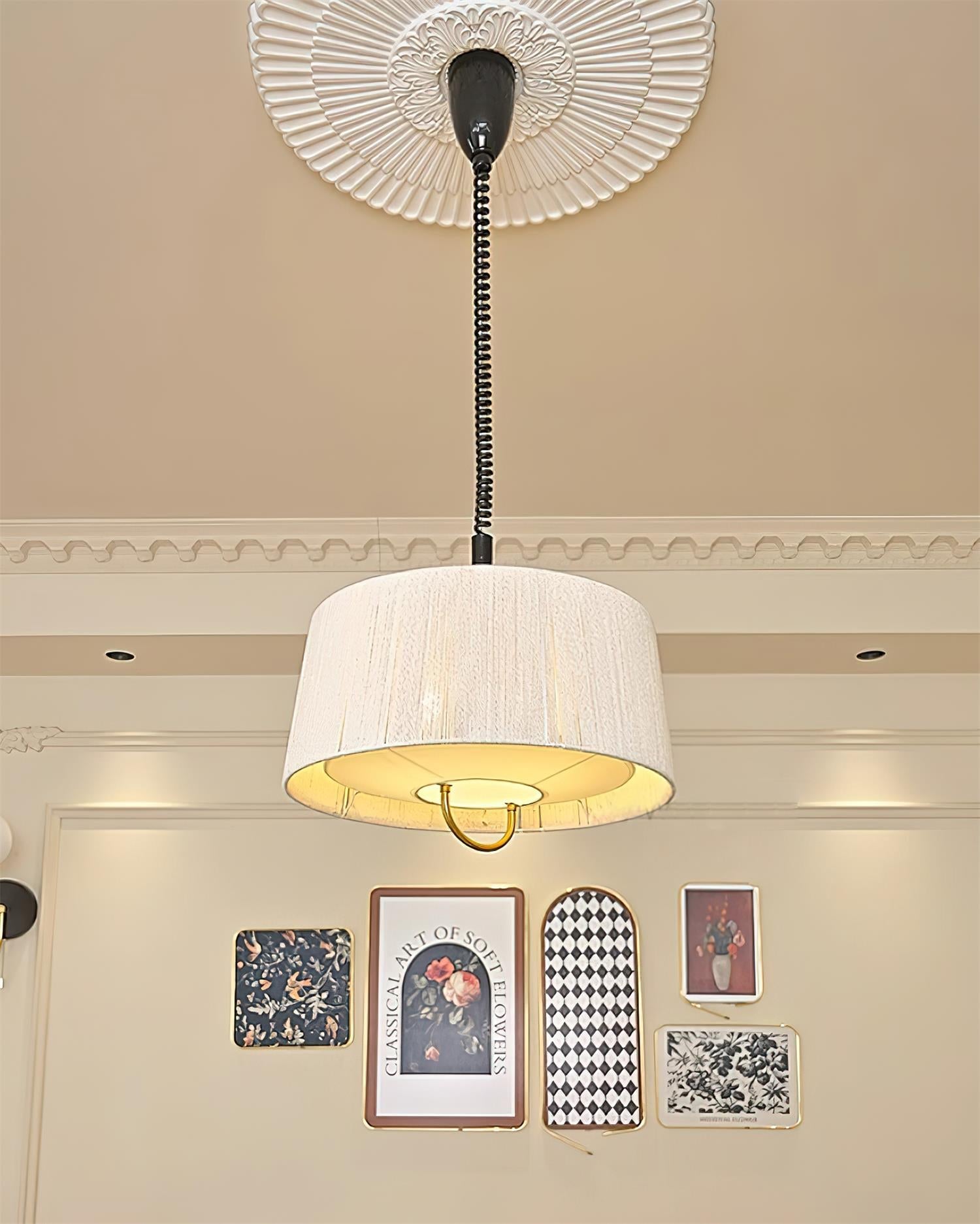 Delaney Pendant Lamp Pleated Adjustable Elegant - Letslighting