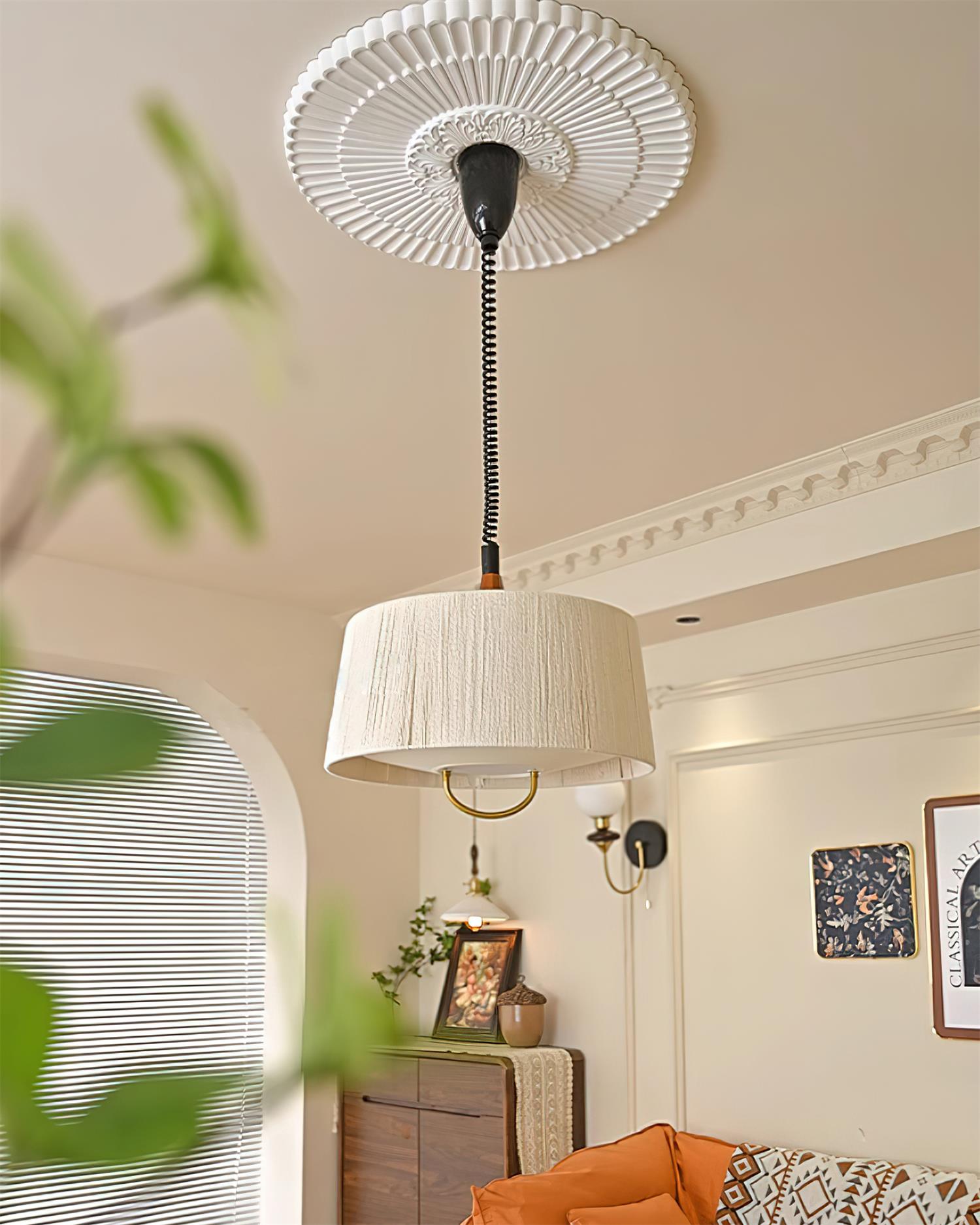 Delaney Pendant Lamp Pleated Adjustable Elegant - Letslighting