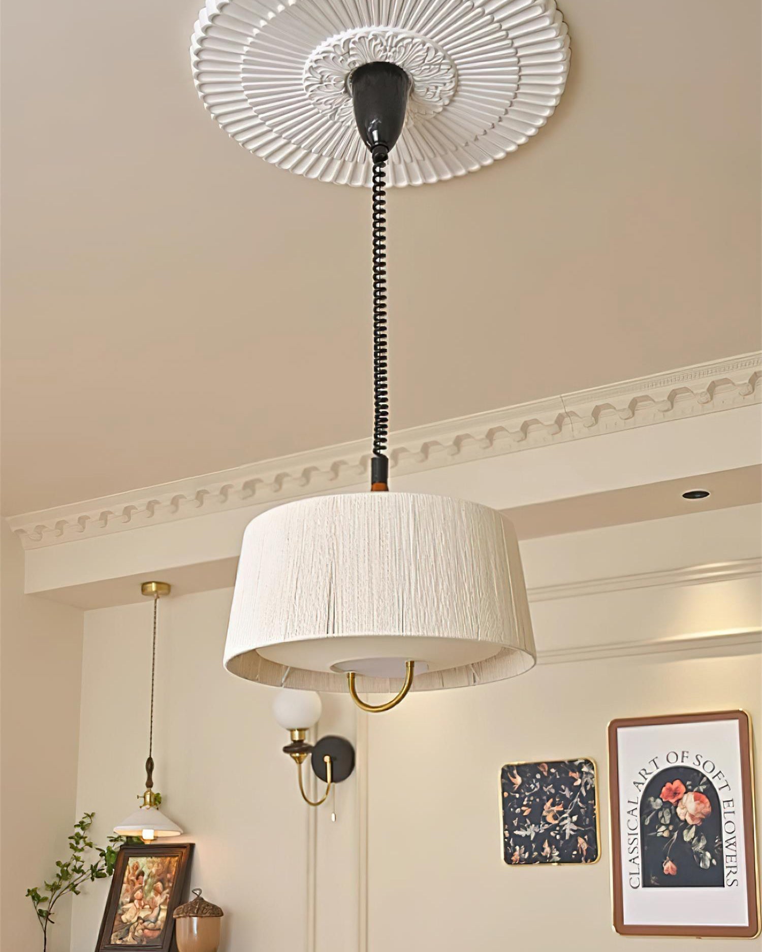 Delaney Pendant Lamp Pleated Adjustable Elegant - Letslighting
