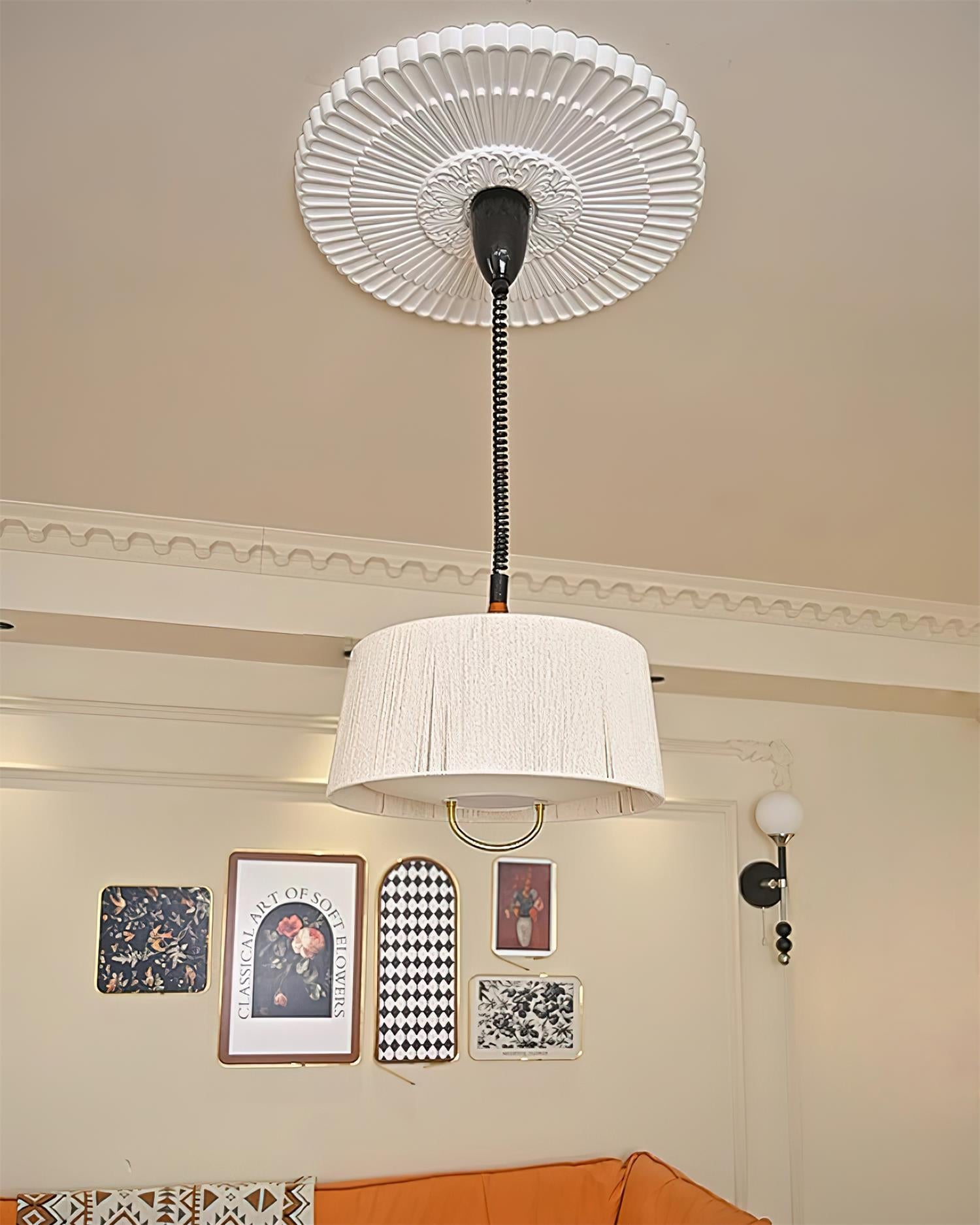 Delaney Pendant Lamp Pleated Adjustable Elegant - Letslighting