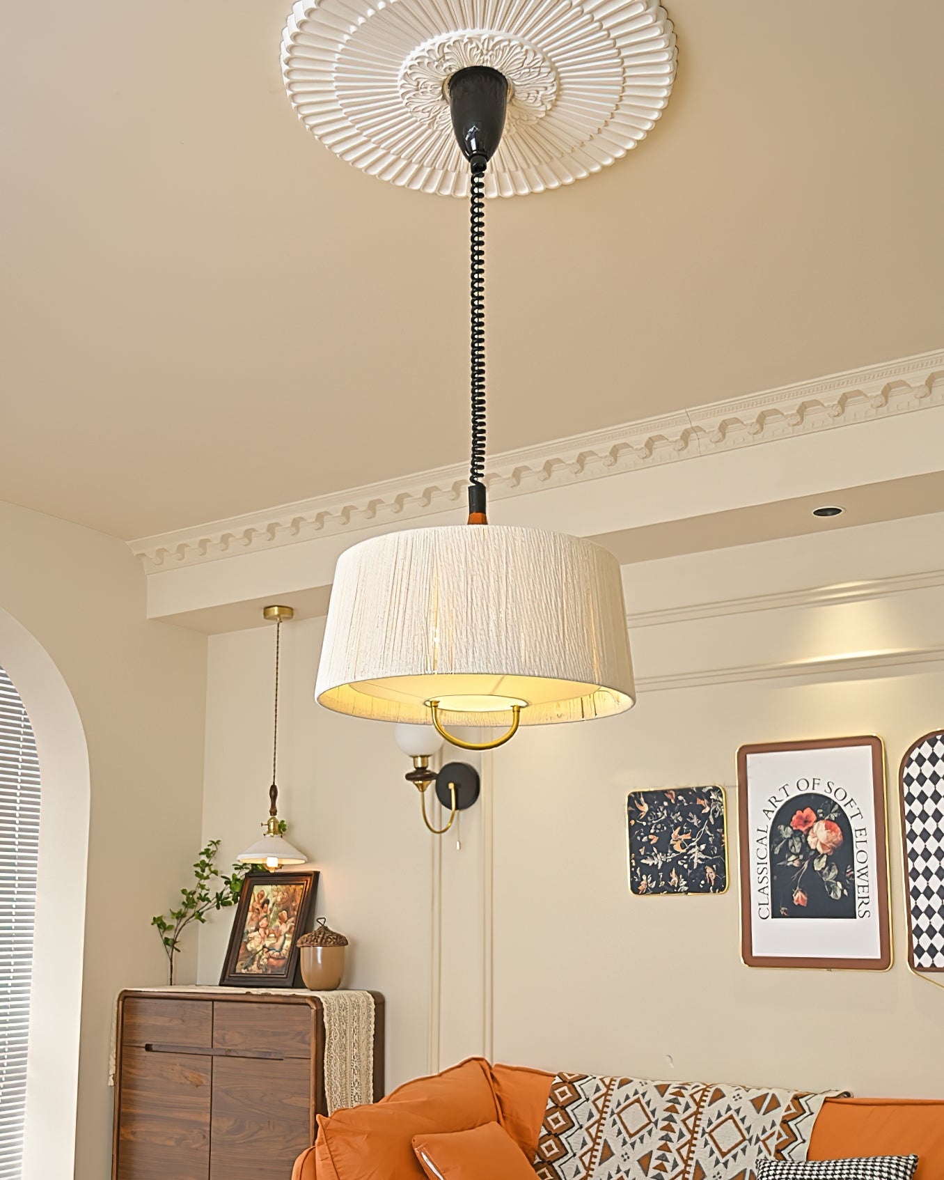 Delaney Pendant Lamp Pleated Adjustable Elegant - Letslighting