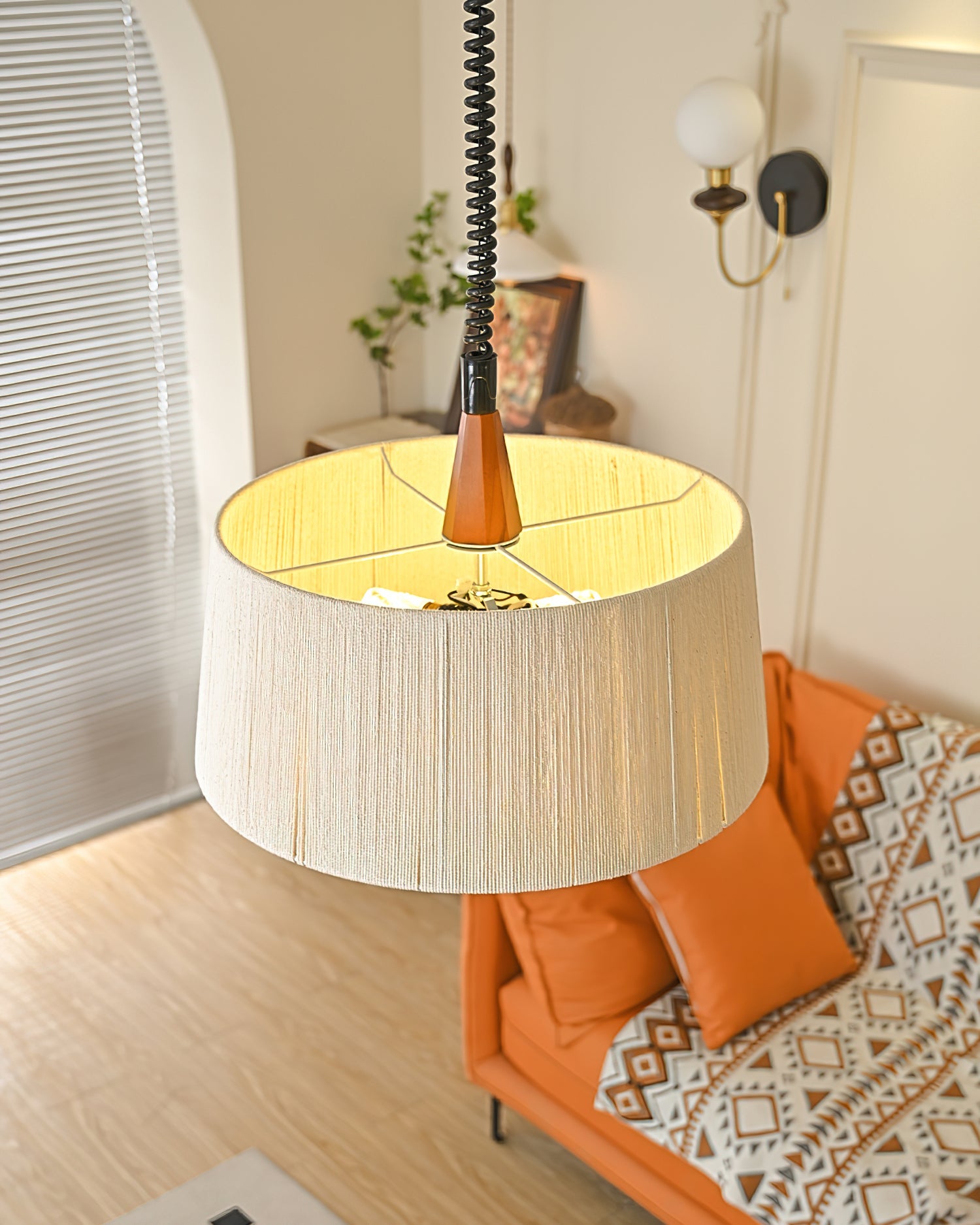 Delaney Pendant Lamp Pleated Adjustable Elegant - Letslighting