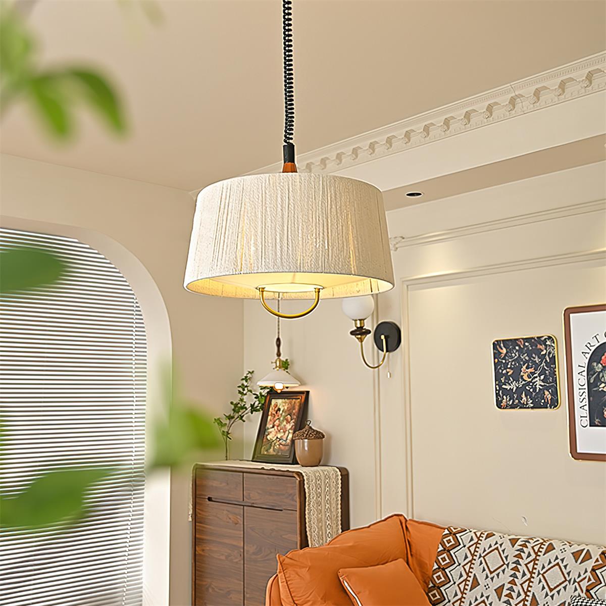Delaney Pendant Lamp Pleated Adjustable Elegant - Letslighting