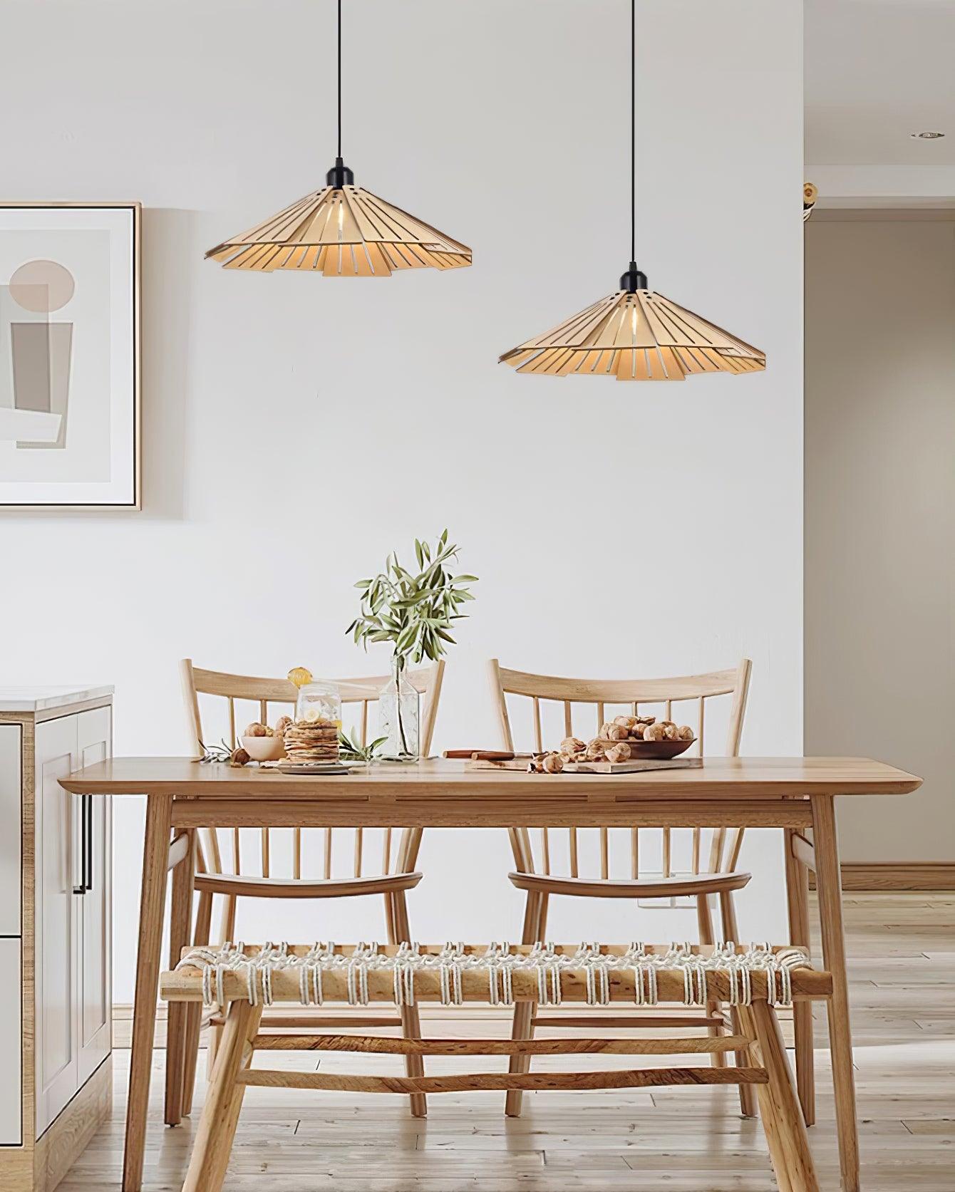 Delfina Pendant Lamp Wood Panel Wabi-Sabi Organic - Letslighting