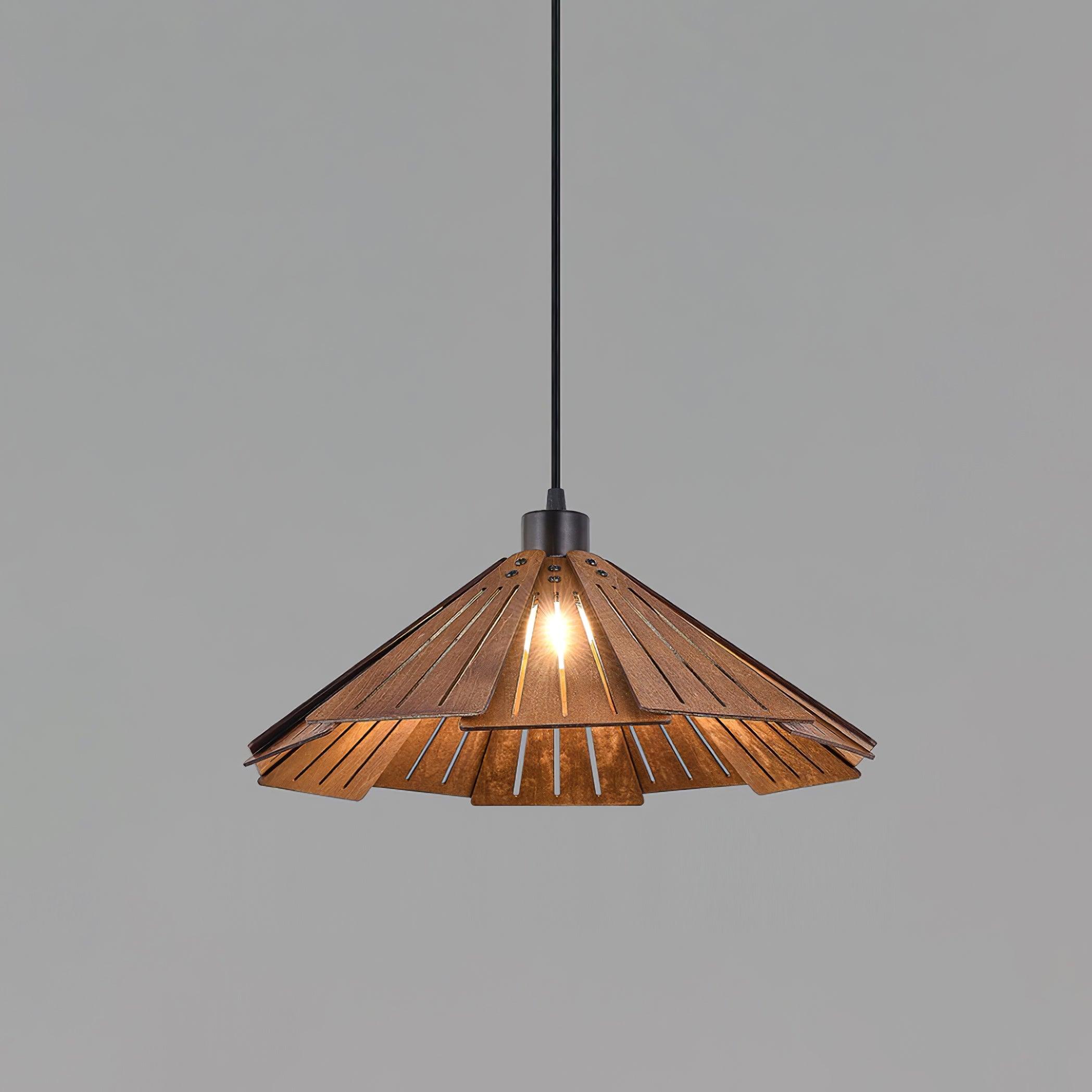 Delfina Pendant Lamp Wood Panel Wabi-Sabi Organic - Letslighting
