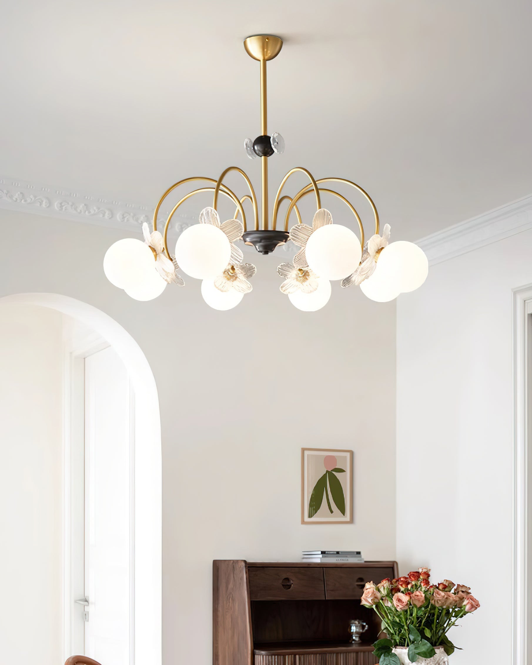 Petalia Brass Chandelier - Letslighting