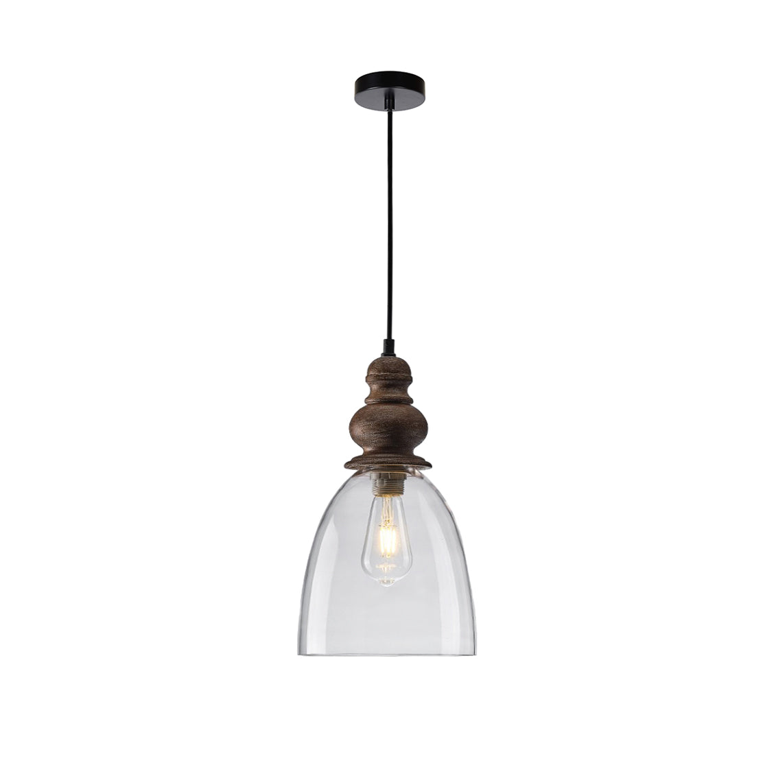 Inert Modern Minimalist Wooden Glass Pendant Lamp - Letslighting
