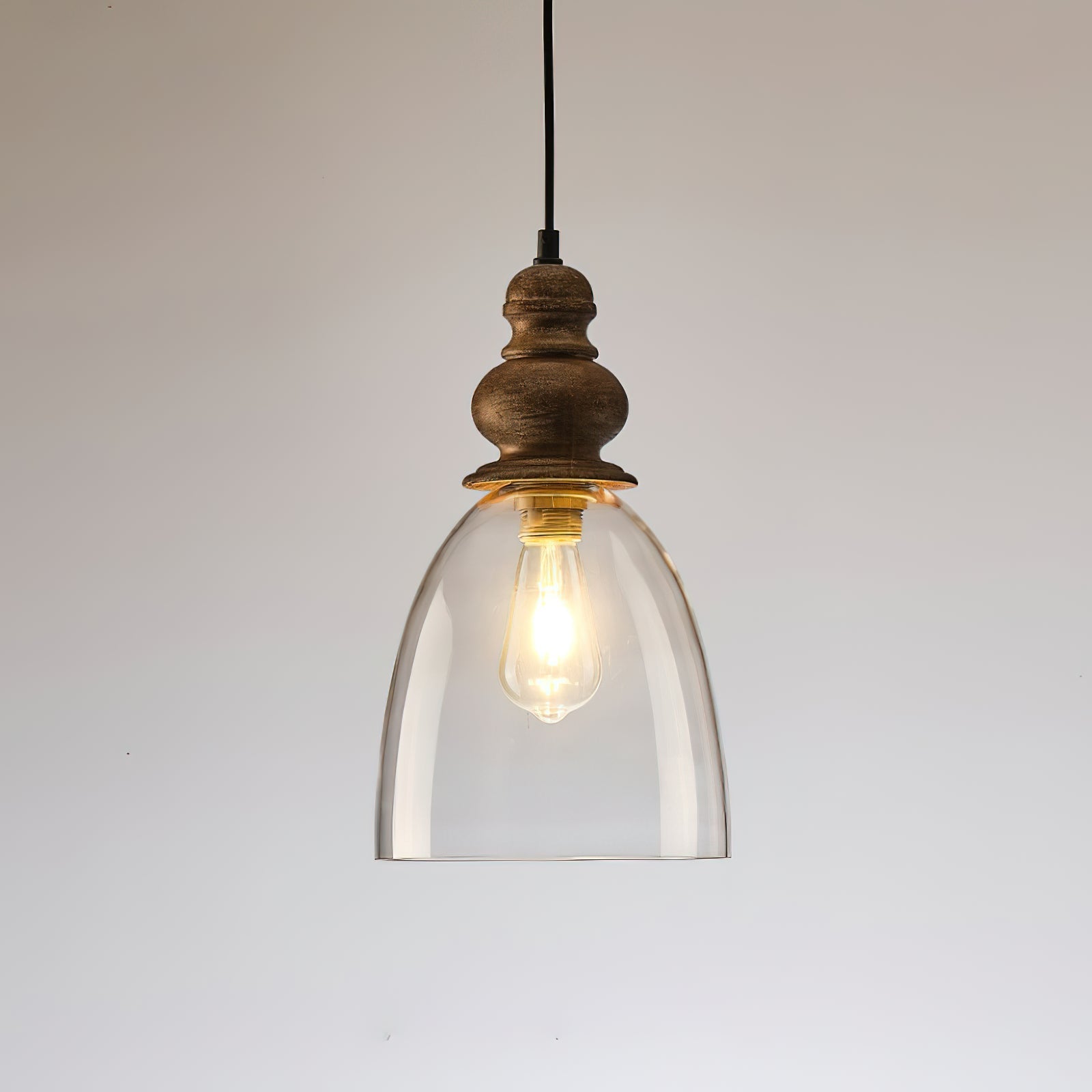 Inert Modern Minimalist Wooden Glass Pendant Lamp - Letslighting