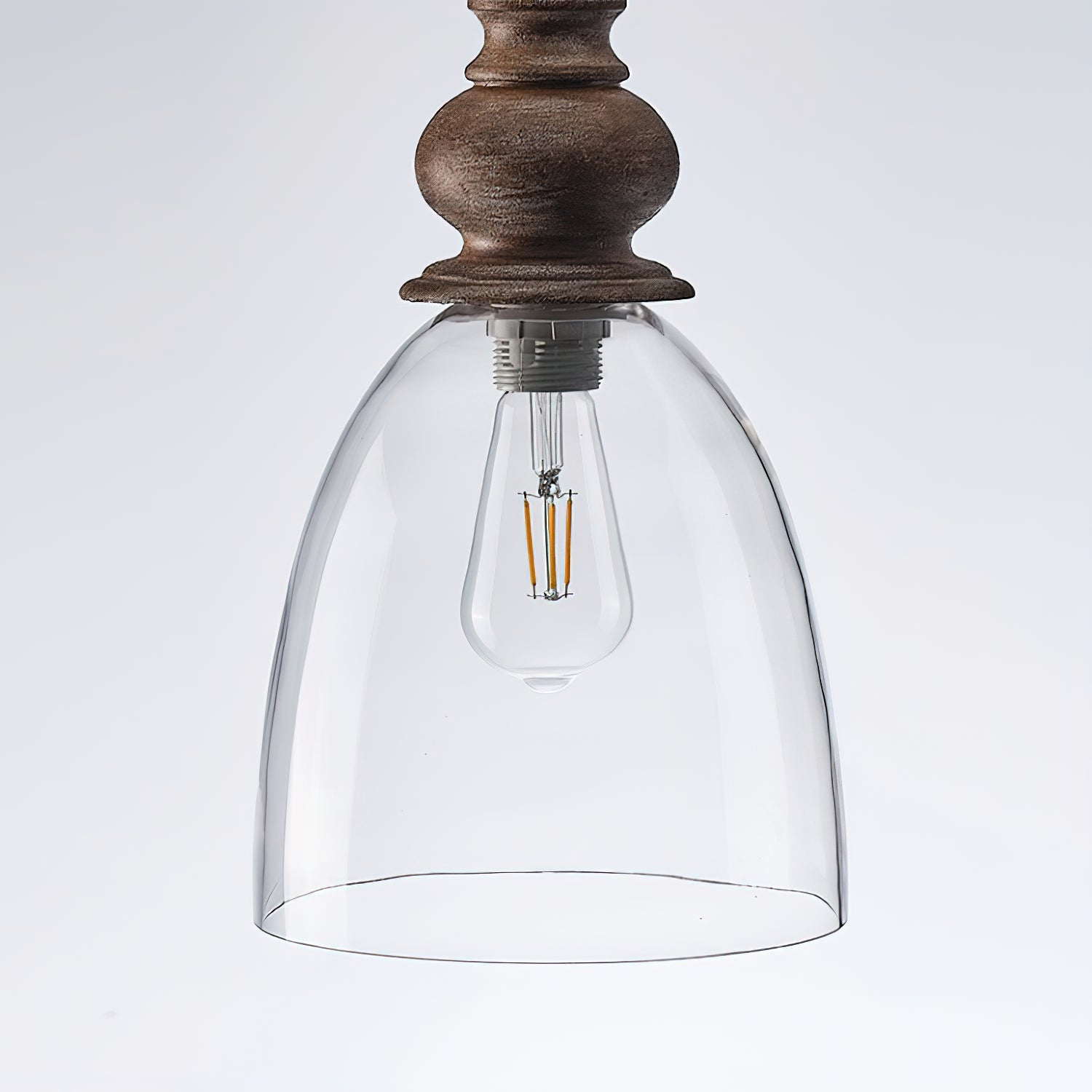 Inert Modern Minimalist Wooden Glass Pendant Lamp - Letslighting