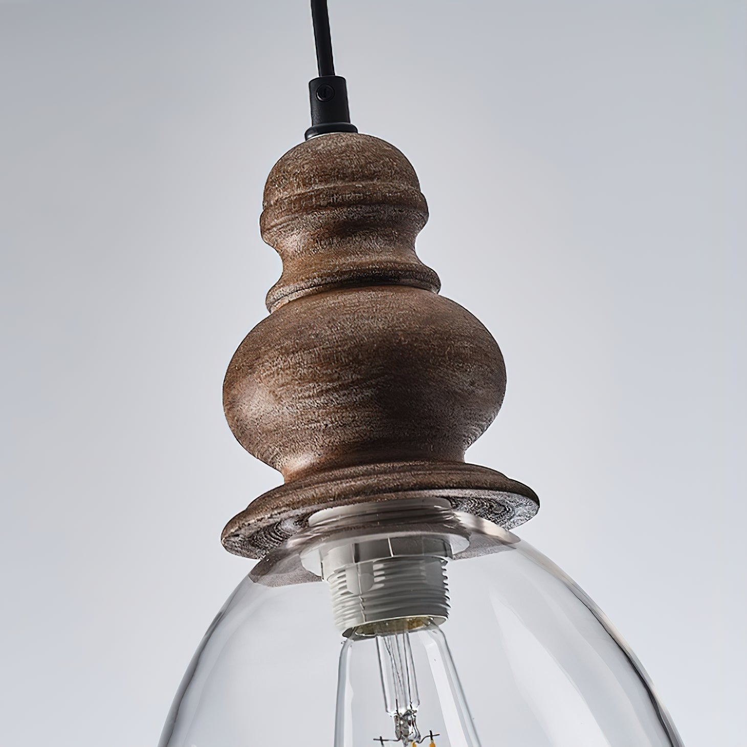 Inert Modern Minimalist Wooden Glass Pendant Lamp - Letslighting