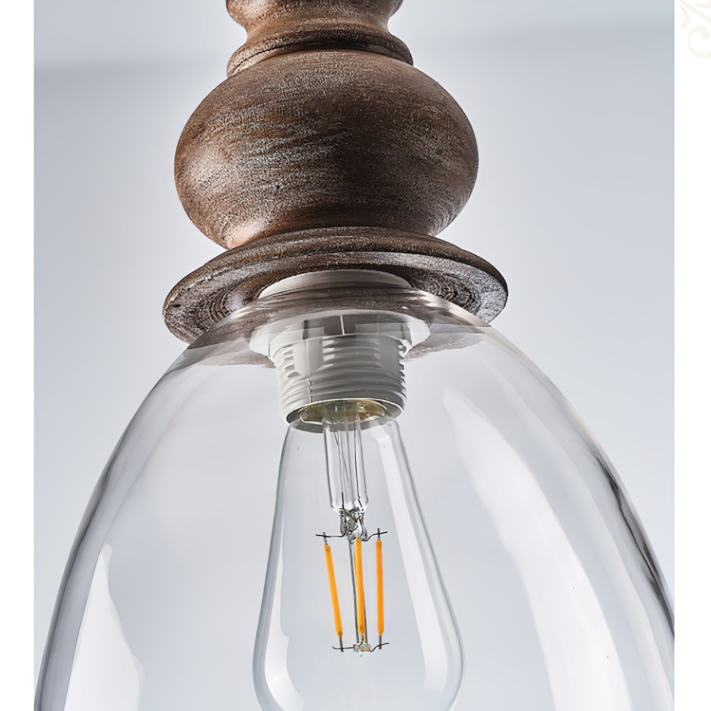 Inert Modern Minimalist Wooden Glass Pendant Lamp - Letslighting