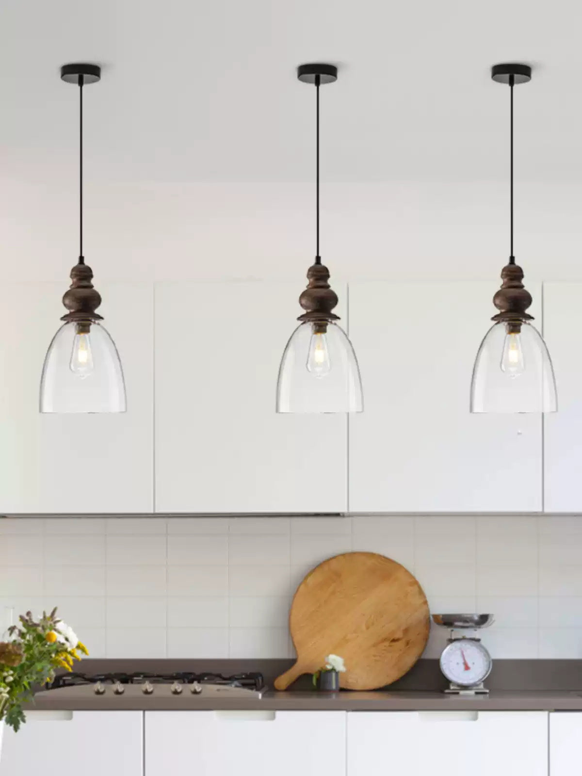 Inert Modern Minimalist Wooden Glass Pendant Lamp - Letslighting