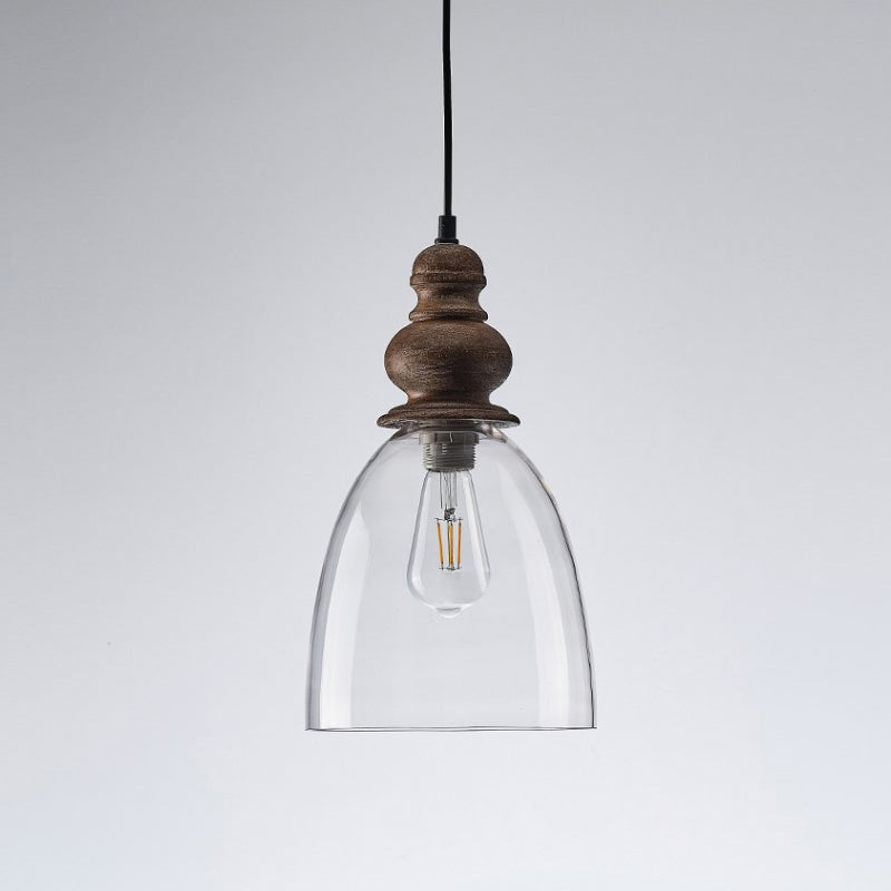 Inert Modern Minimalist Wooden Glass Pendant Lamp - Letslighting