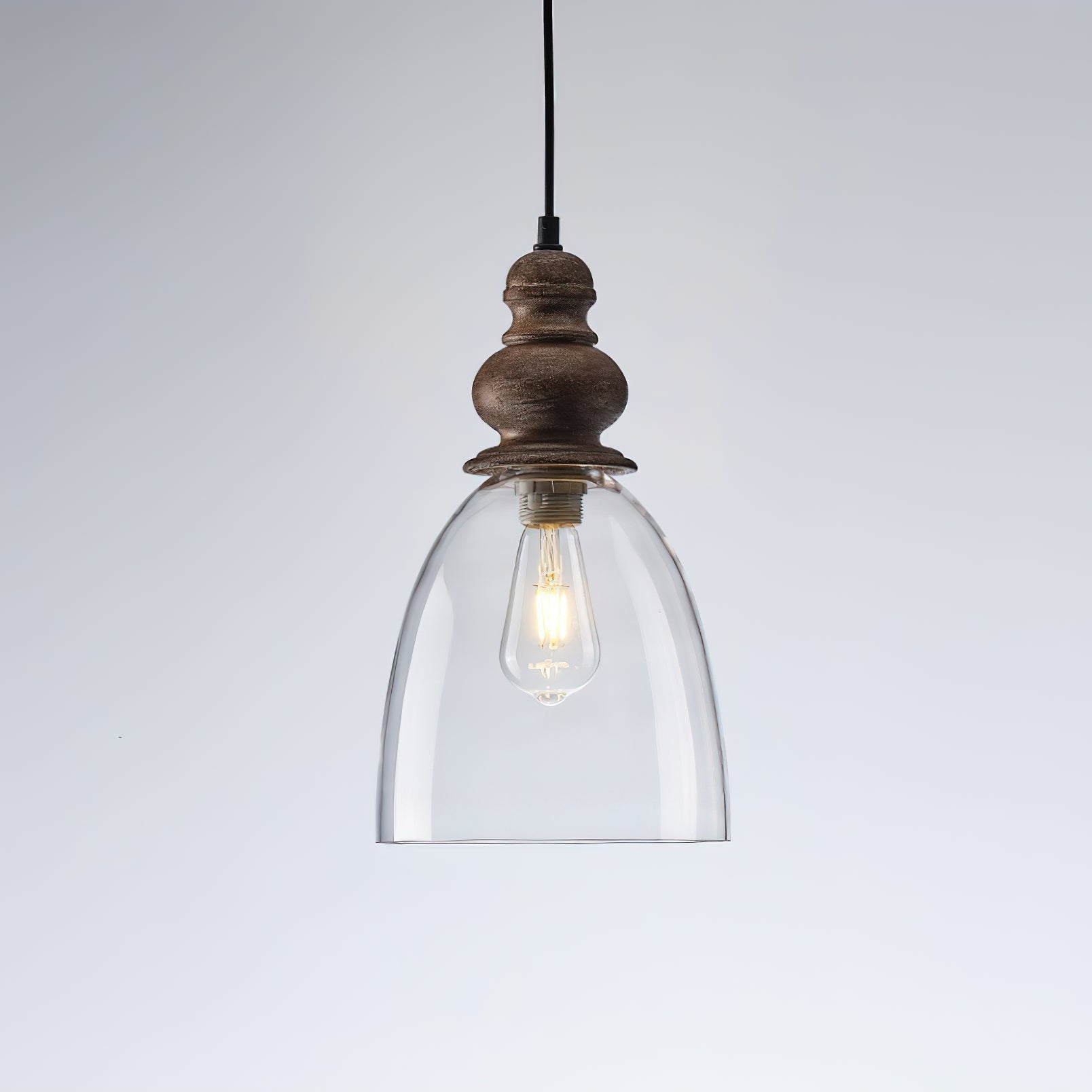 Inert Modern Minimalist Wooden Glass Pendant Lamp - Letslighting