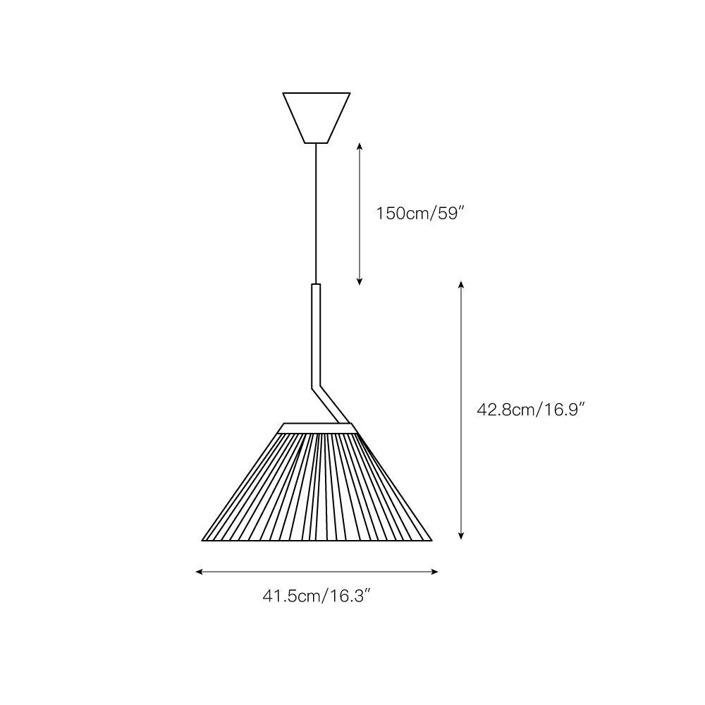 Knell Modern Minimalist Pleated Black Plastic Pendant Lamp - Letslighting