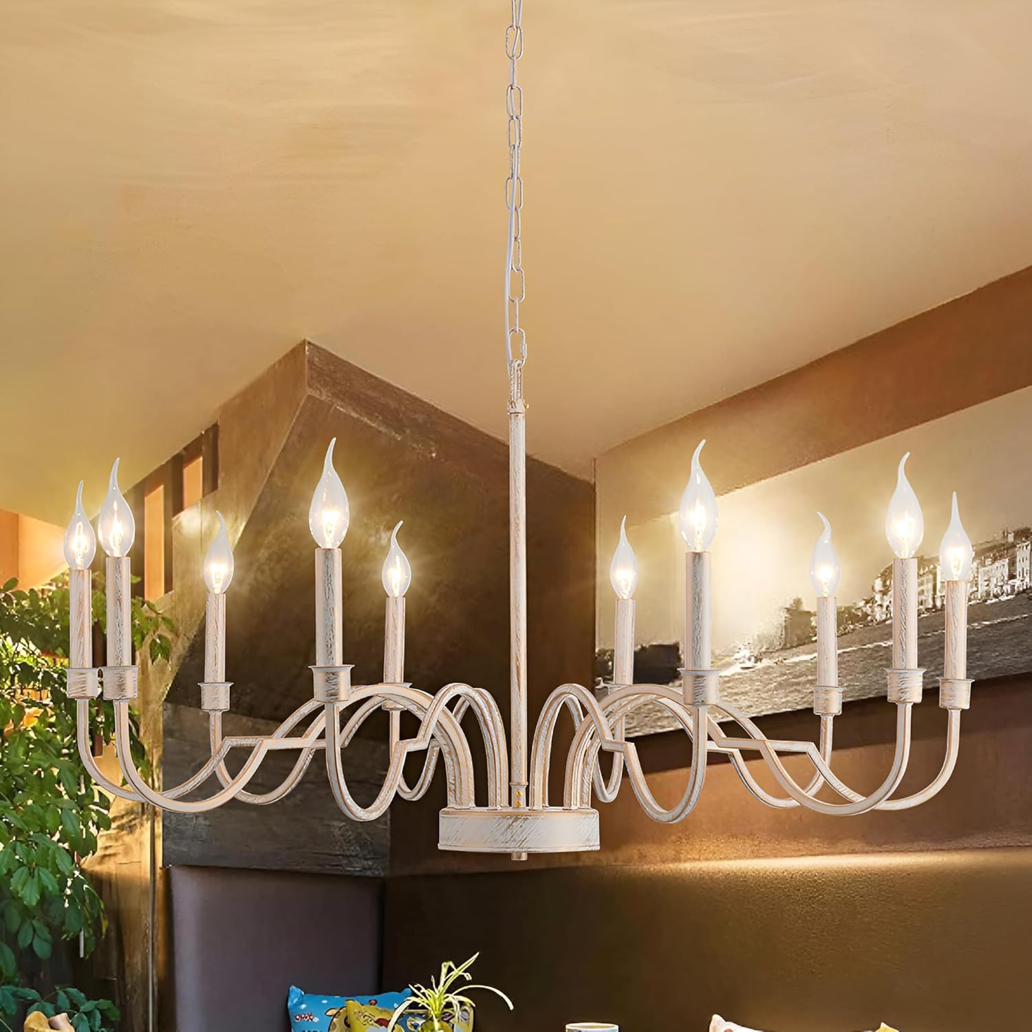 Oval Vintage Industrial Brass Chandelier - Letslighting