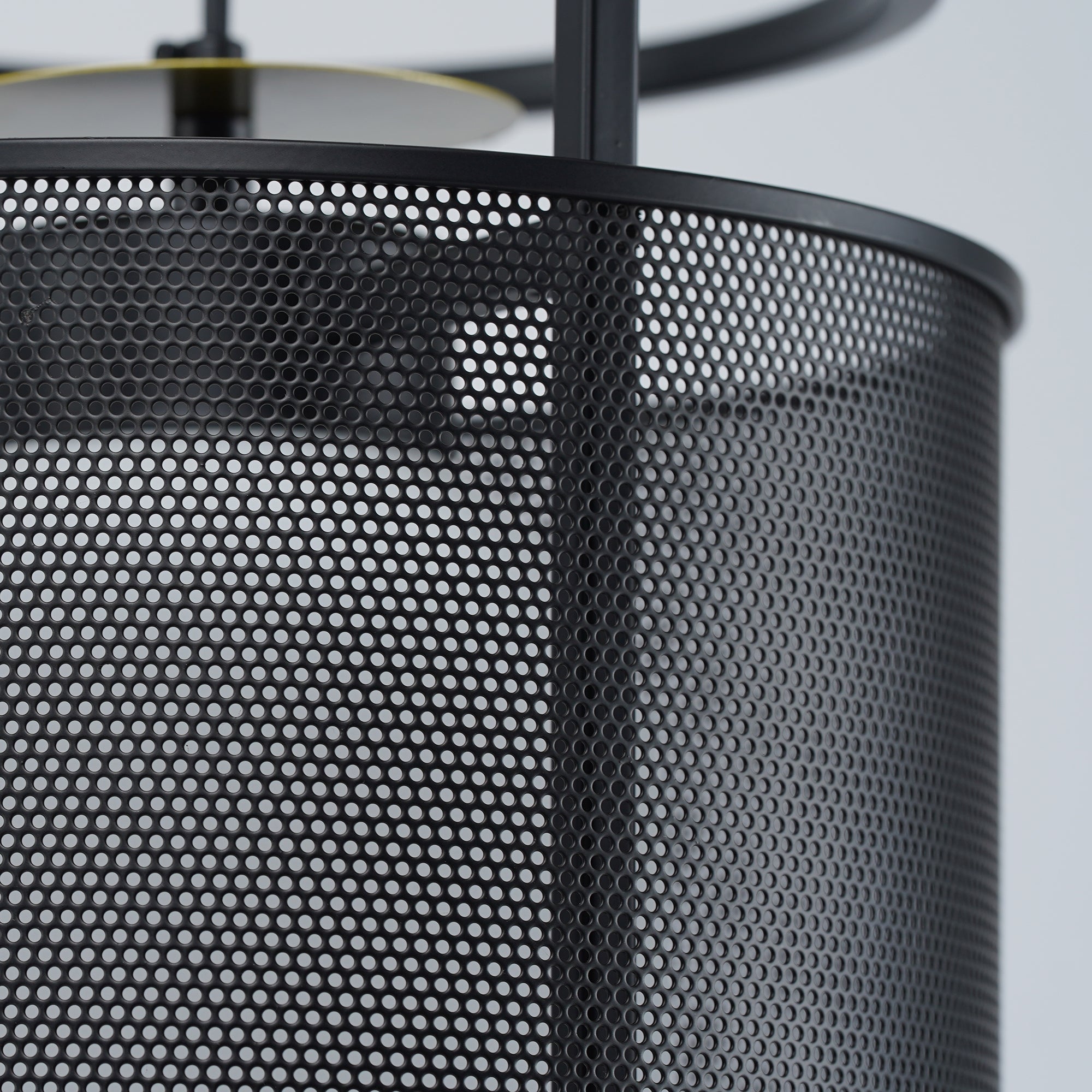 Solara Pendant Lamp Mesh Cylinder Brass Accent Industrial - Letslighting