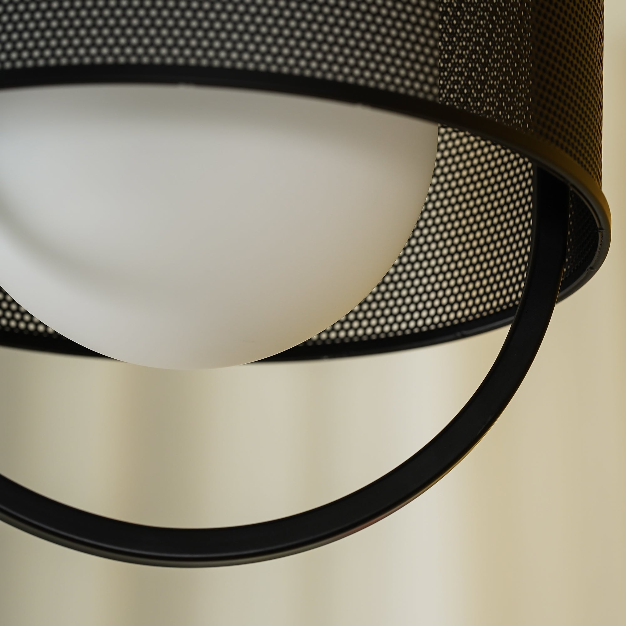 Solara Pendant Lamp Mesh Cylinder Brass Accent Industrial - Letslighting